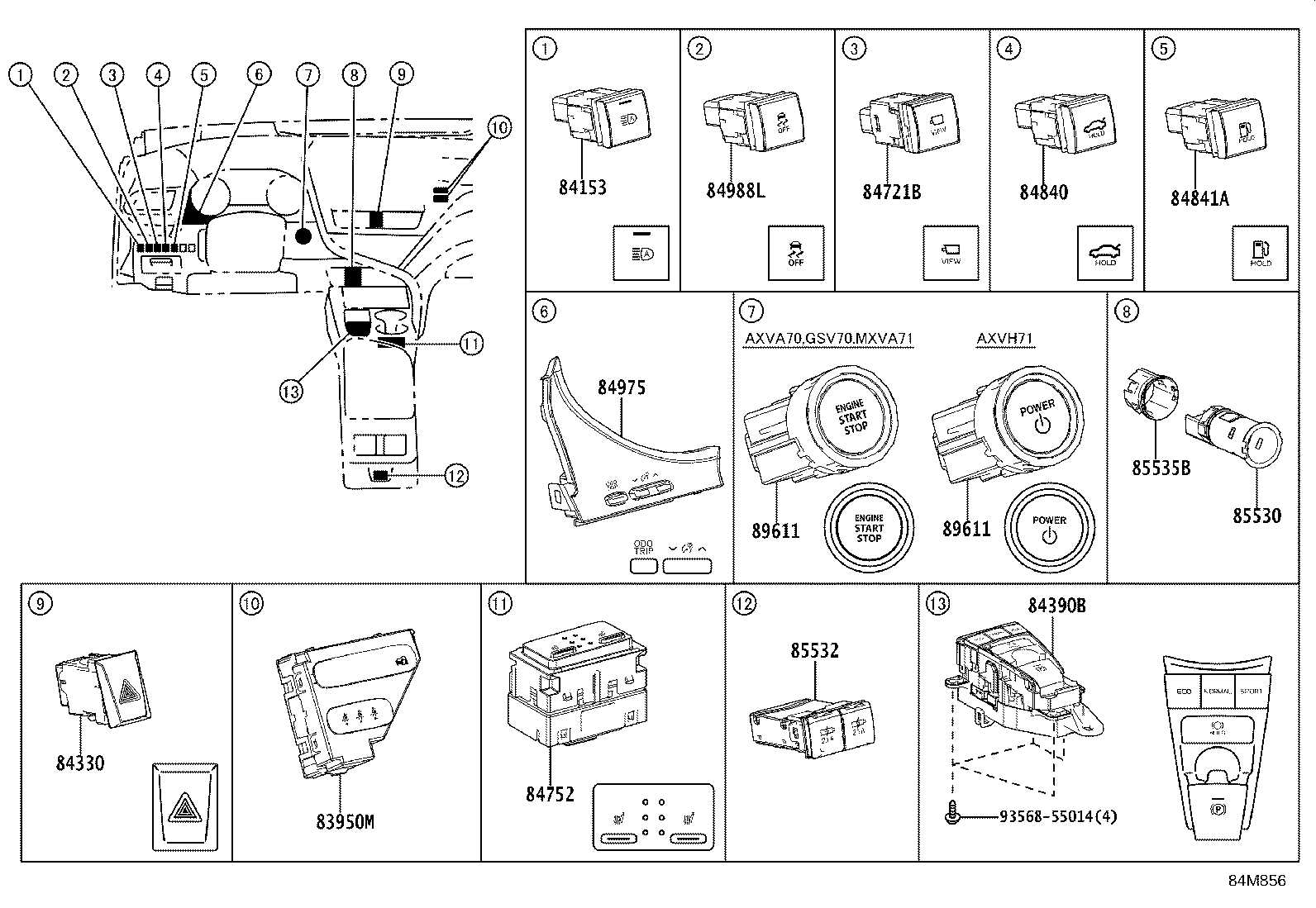 89710-33070 COMPUTER ASSY, POSITION CONTROL, RH product image
