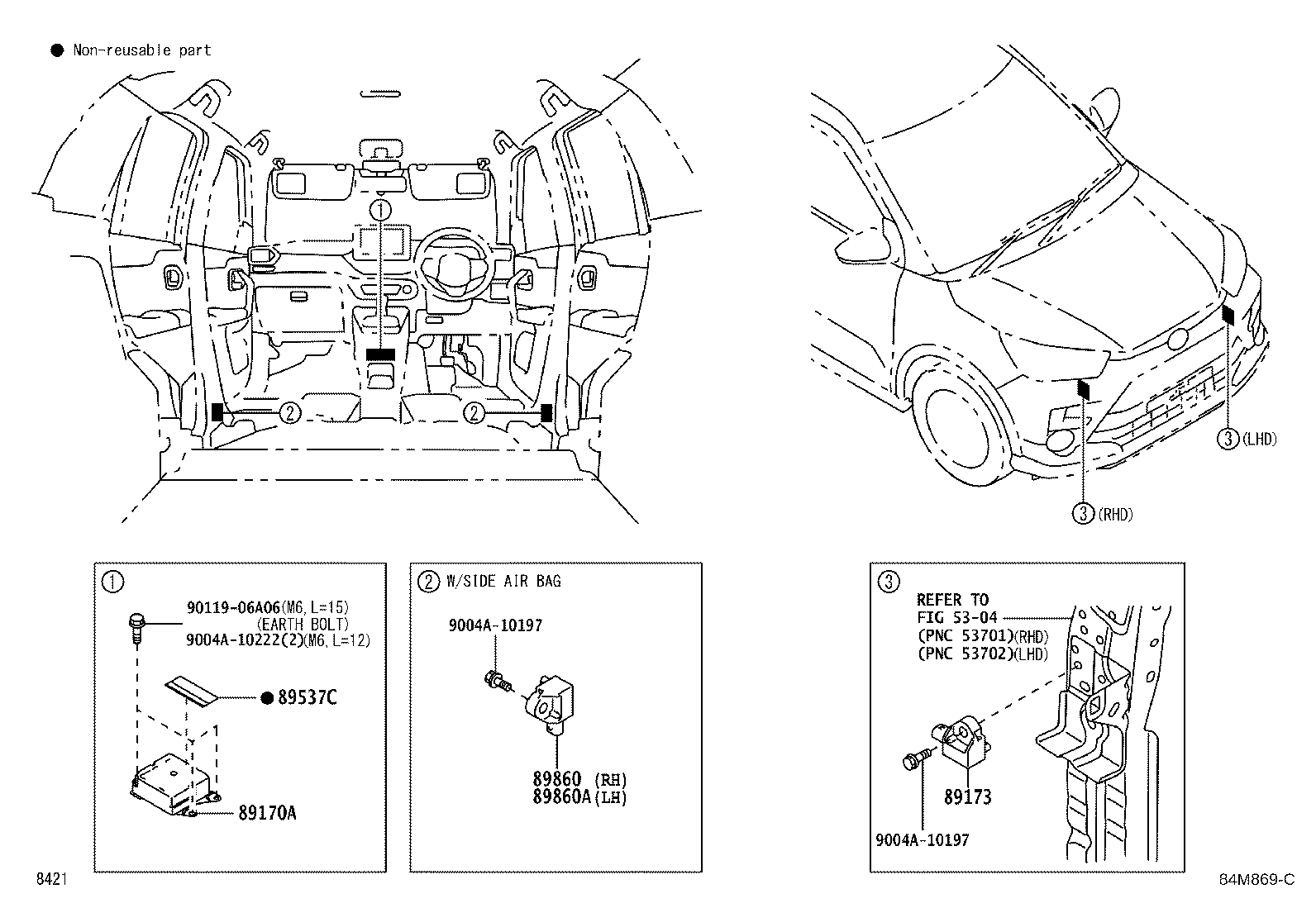 89173-B2240 SENSOR, AIR BAG, FRONT product image
