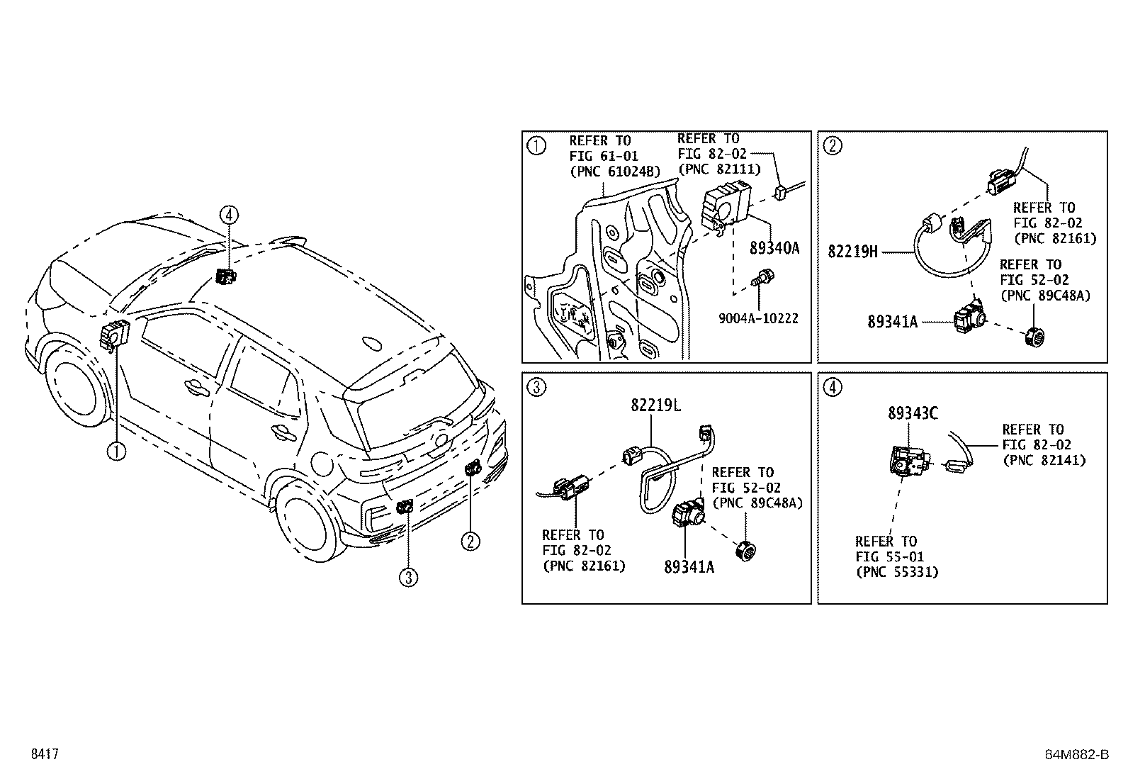 Toyota 89341-BZ350-F0 SENSOR, ULTRASONIC, NO.1