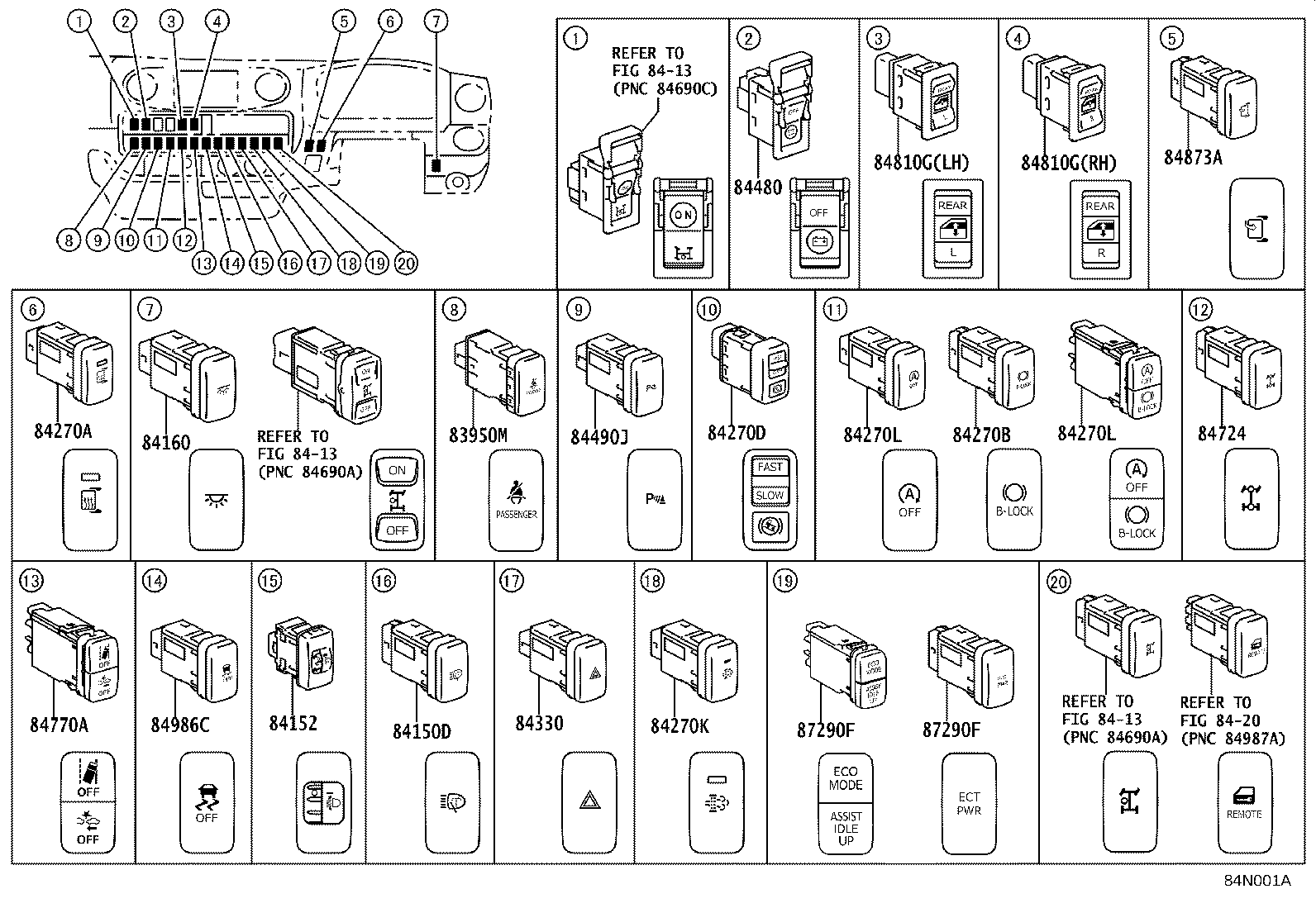 84113-37121 BRACKET, SWITCH, NO.1 product image