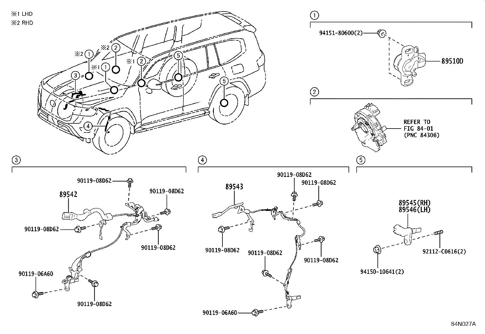 89542-60090 SENSOR, SPEED, FRONT RH product image