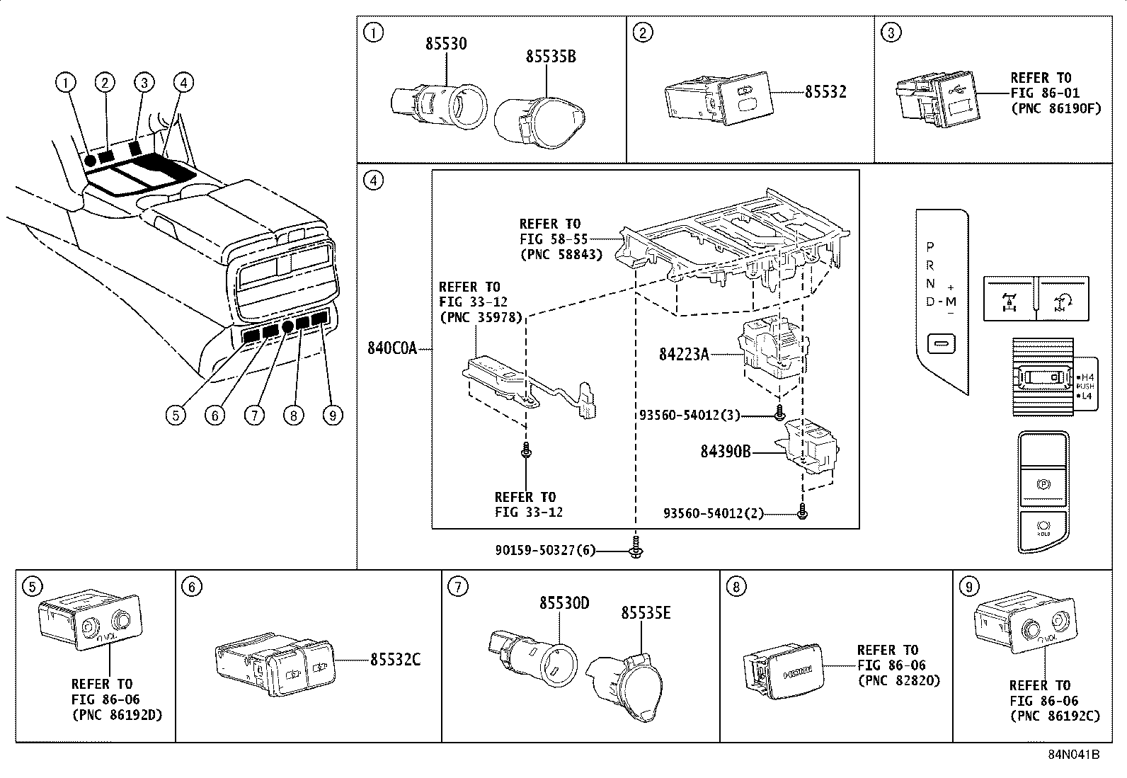 84152-26040 SWITCH, HEADLAMP LEVELING product image