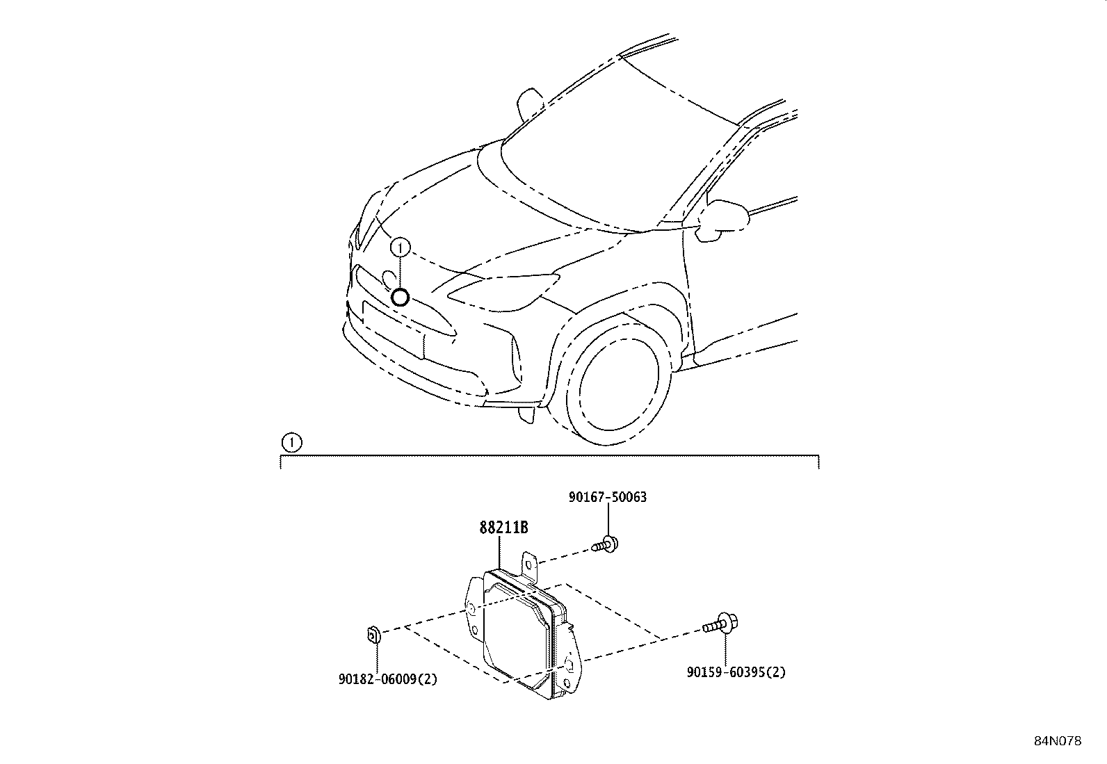 88210-0D010 SENSOR ASSY, MILLIMETER WAVE RADAR product image