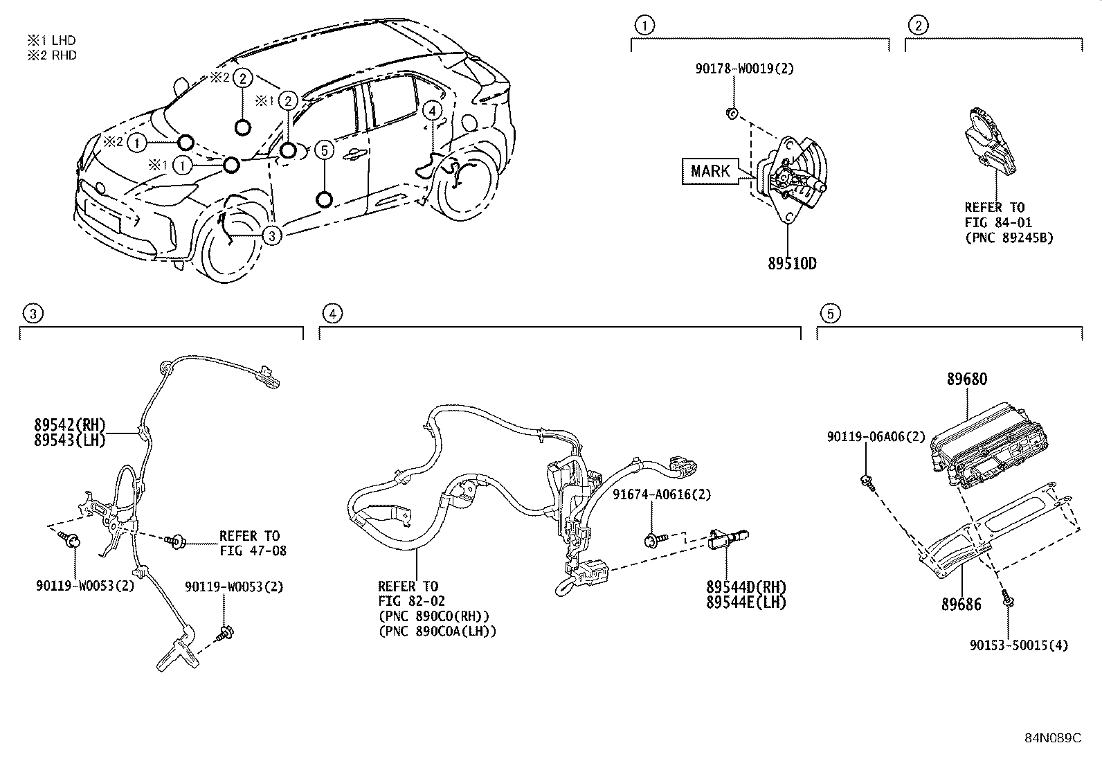 89543-0D130 SENSOR, SPEED, FRONT LH product image