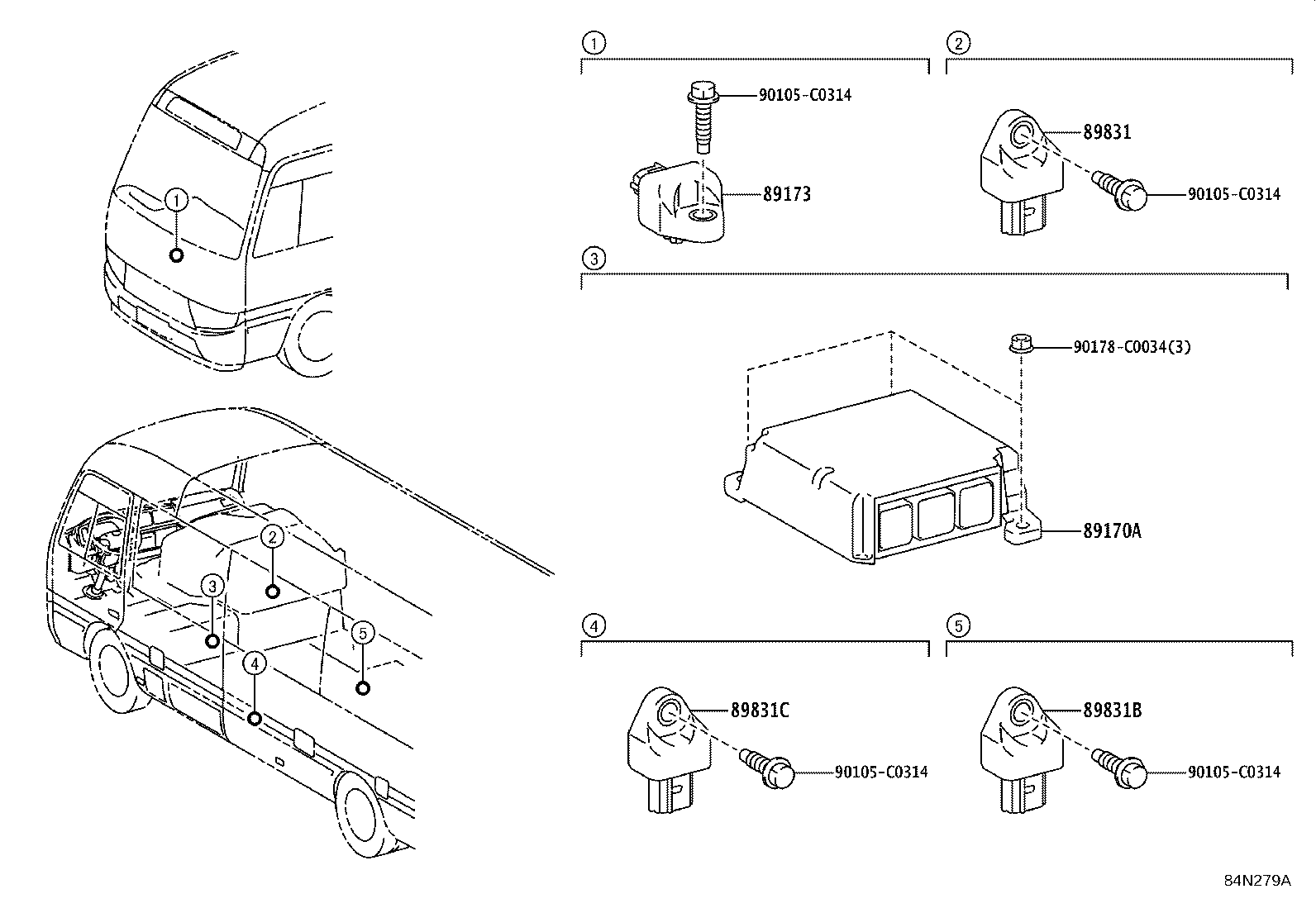 89170-36090 COMPUTER ASSY, AIR BAG product image