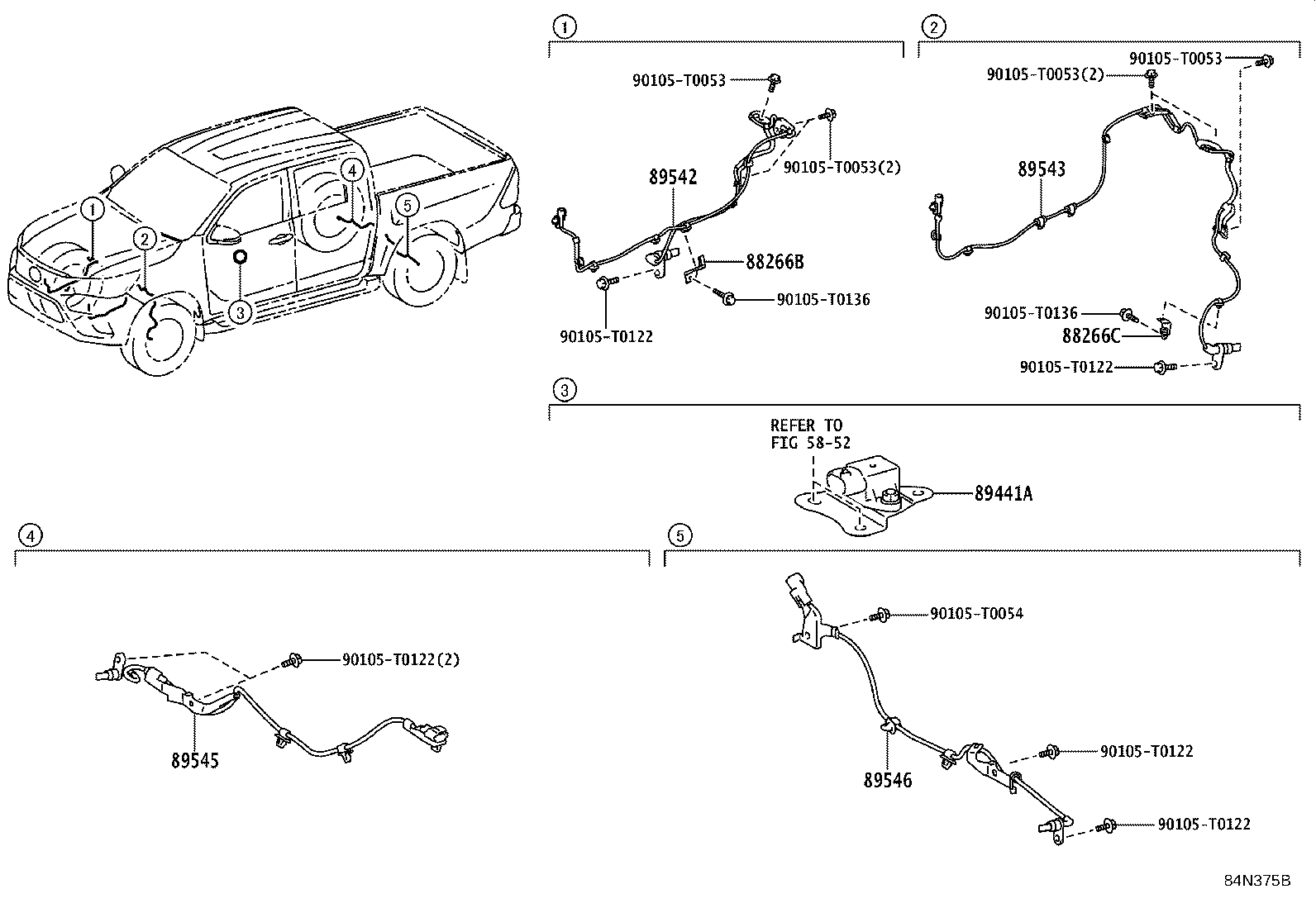 Toyota 89543-0K071 SENSOR, SPEED, FRONT LH