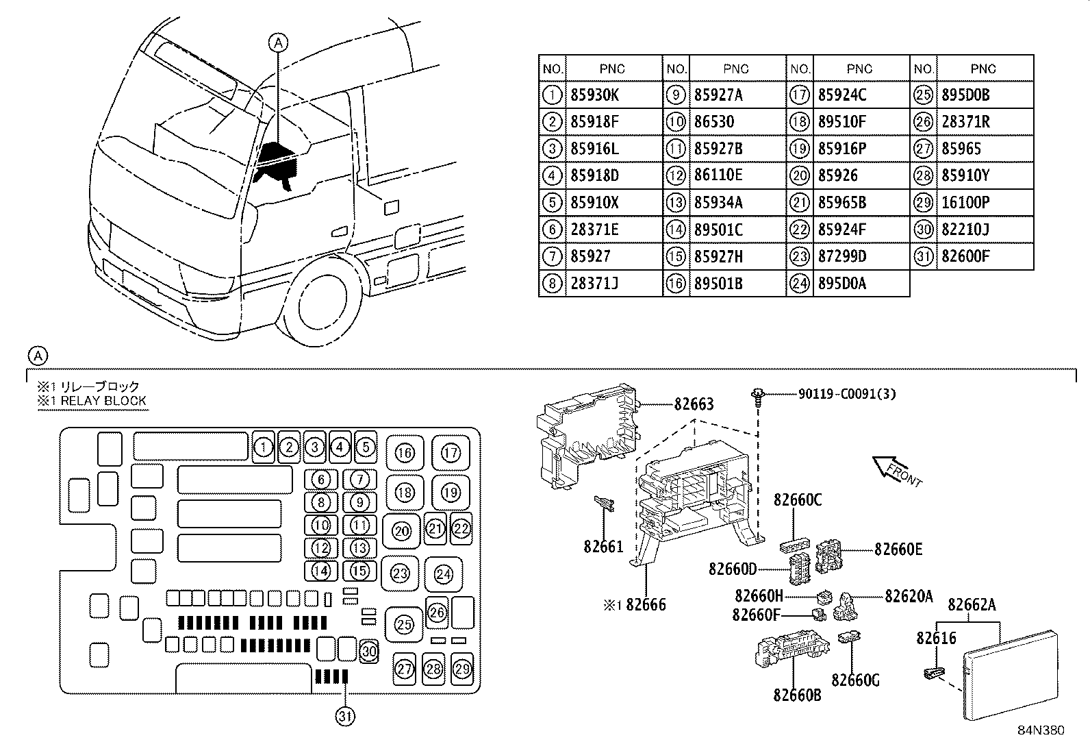 82730-36030 BLOCK ASSY, JUNCTION,  NO.1 product image