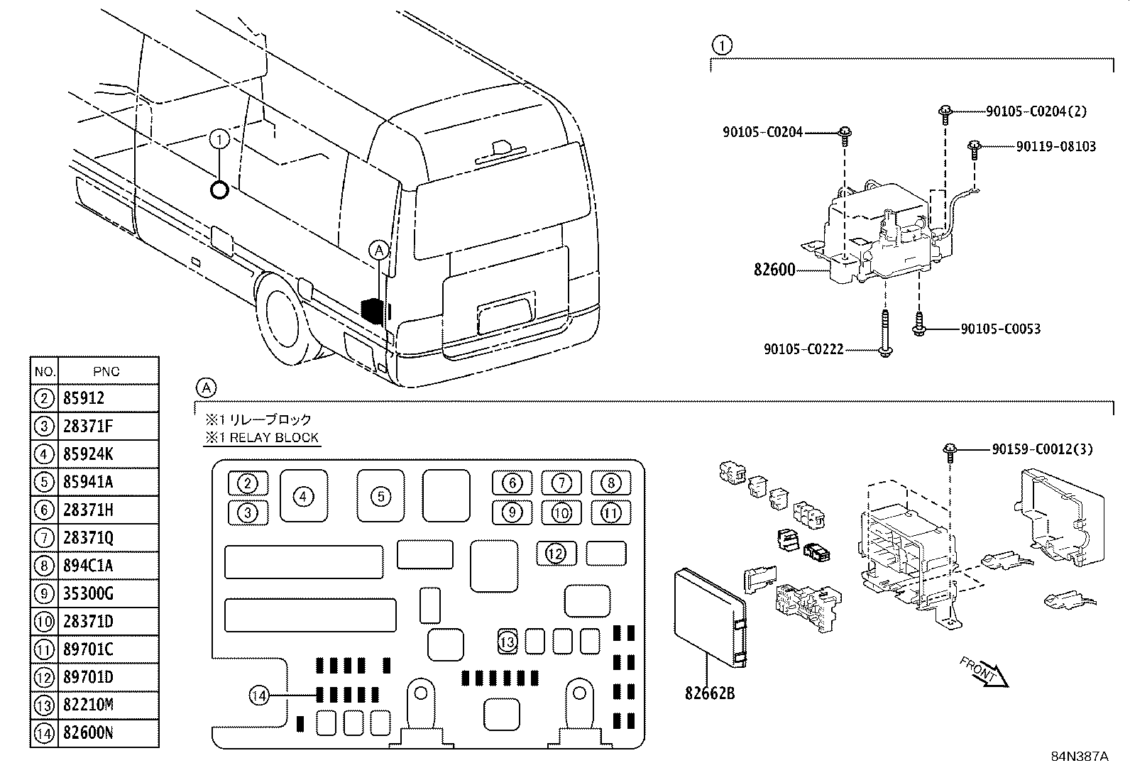 82730-36030 BLOCK ASSY, JUNCTION,  NO.1 product image