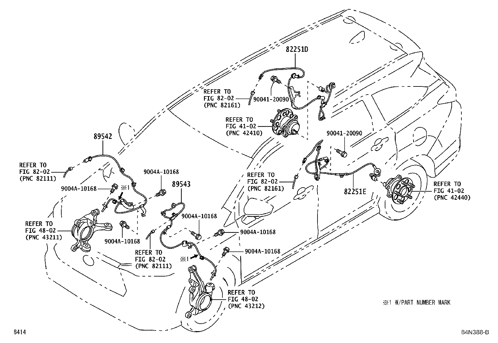 Toyota 89543-BZ180 SENSOR, SPEED, FRONT LH