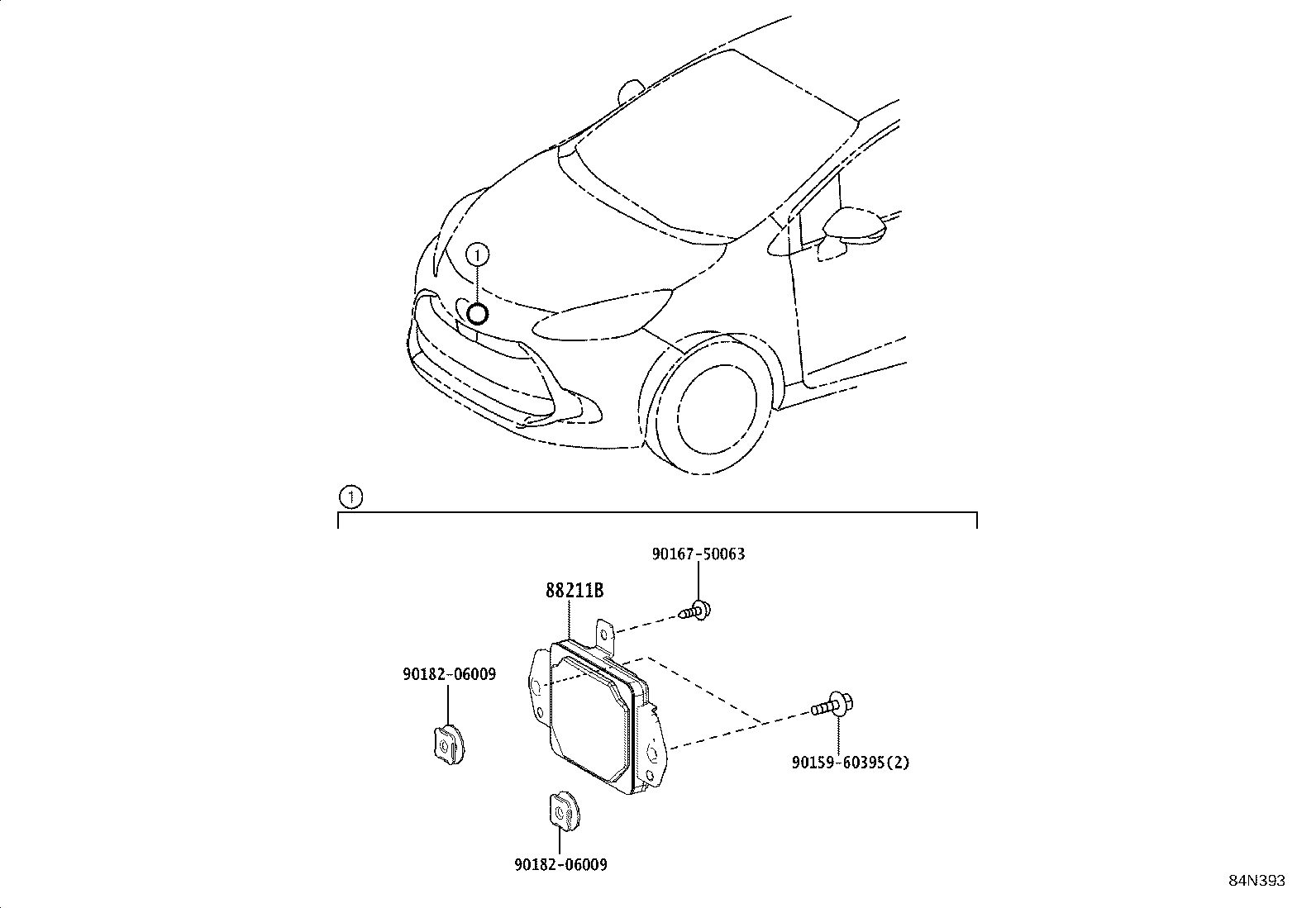 88210-0W060 SENSOR ASSY, MILLIMETER WAVE RADAR product image