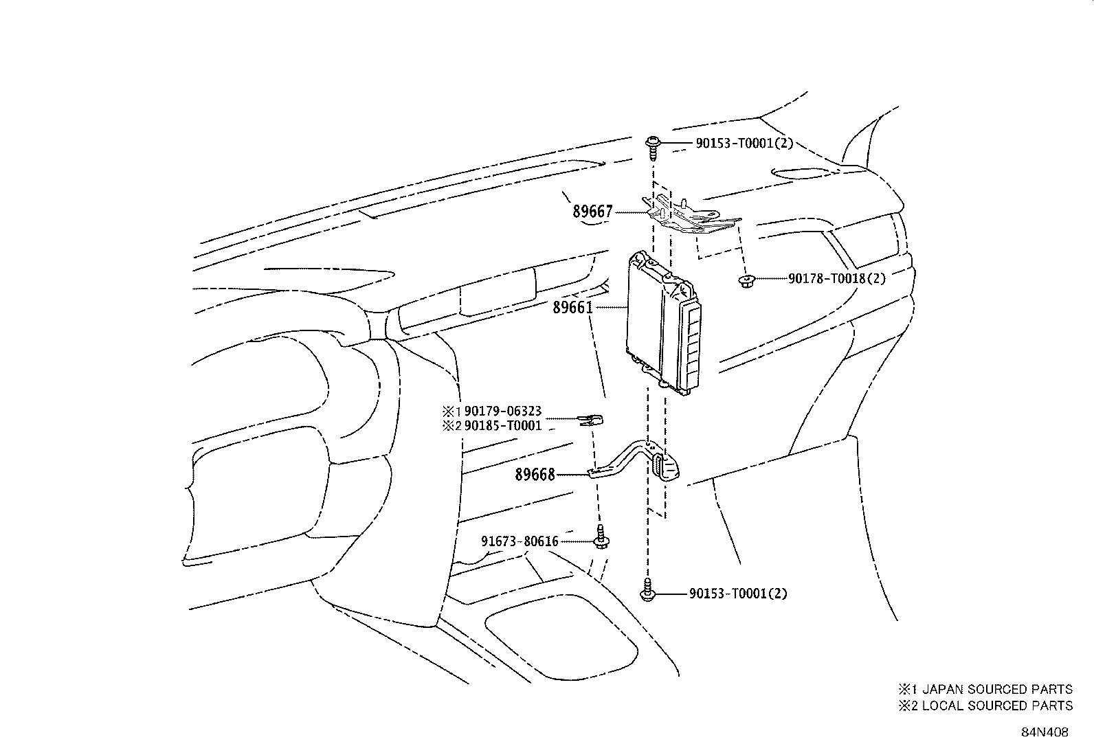 89668-0K310 BRACKET, ENGINE CONTROL COMPUTER, NO.2 product image