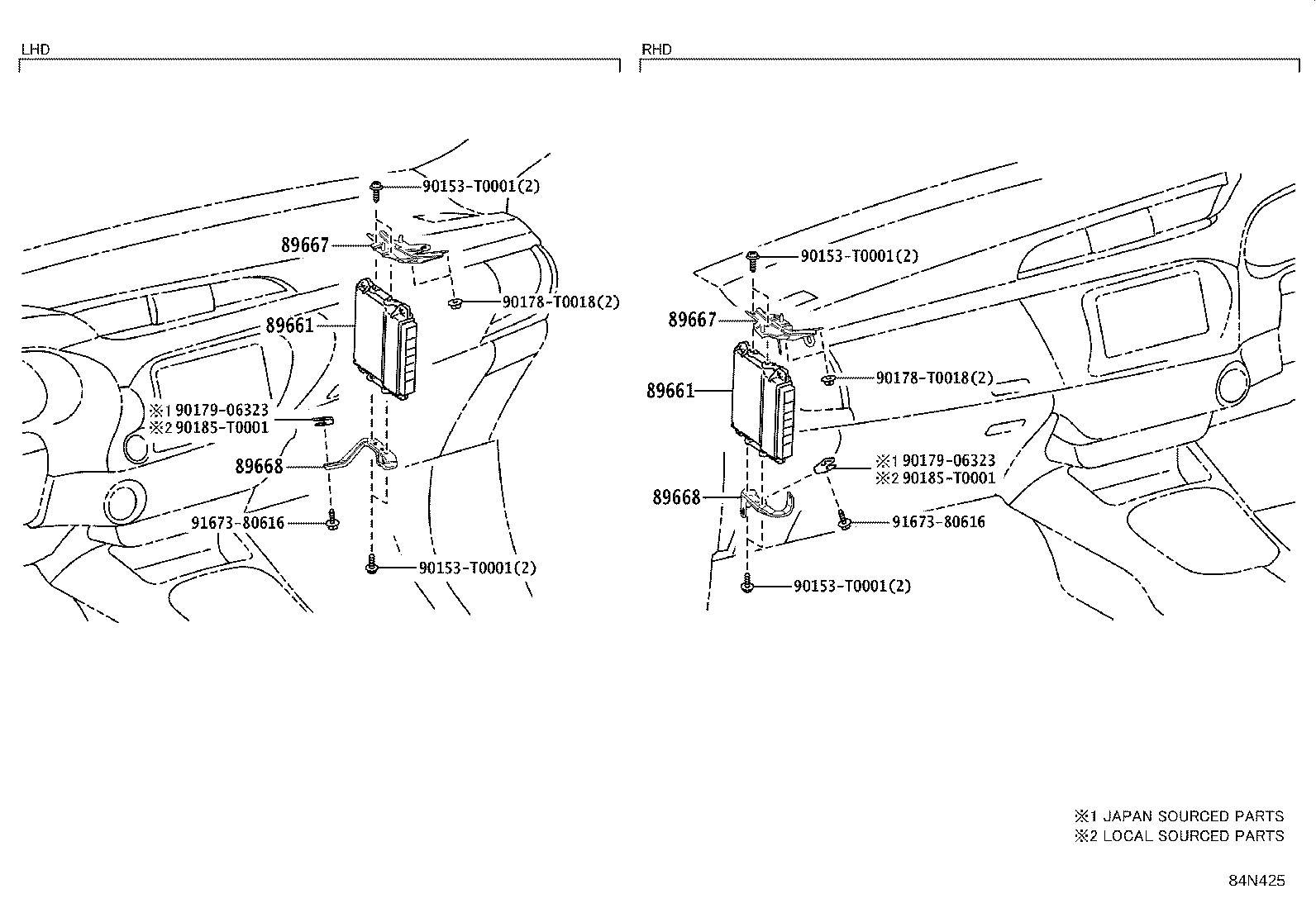 89668-0K320 BRACKET, ENGINE CONTROL COMPUTER, NO.2 product image