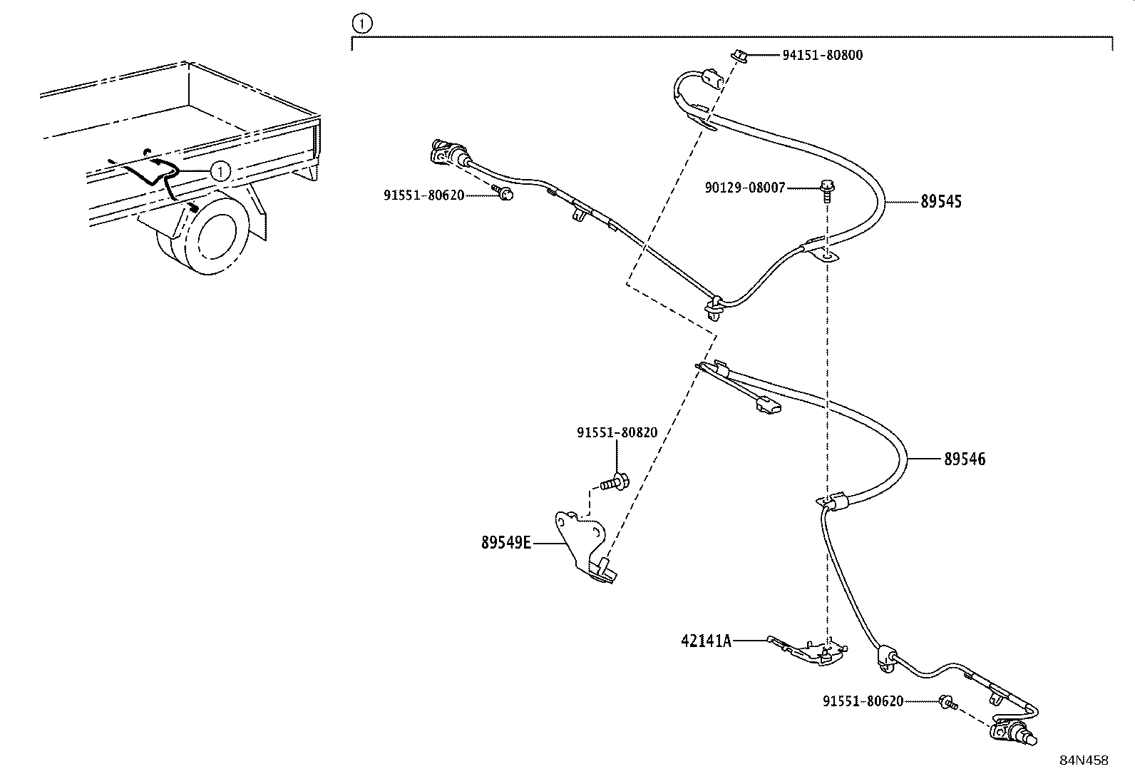 89545-25080 SENSOR, SPEED, REAR RH product image