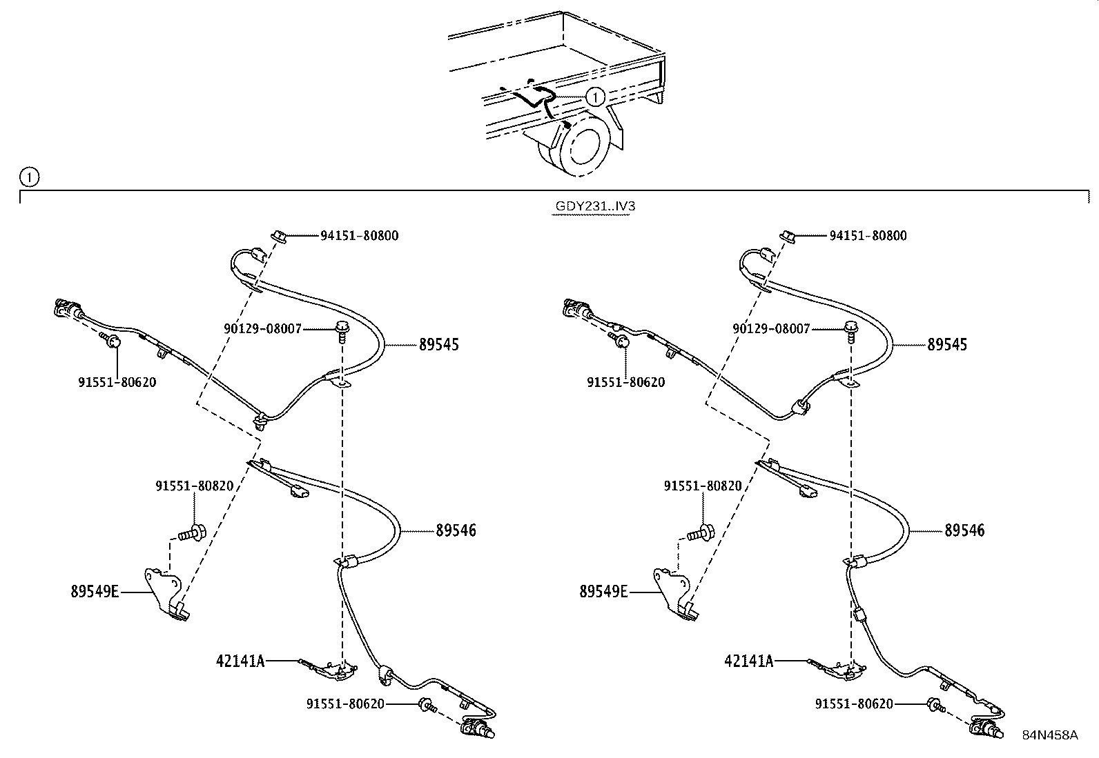 89545-25050 SENSOR, SPEED, REAR RH product image