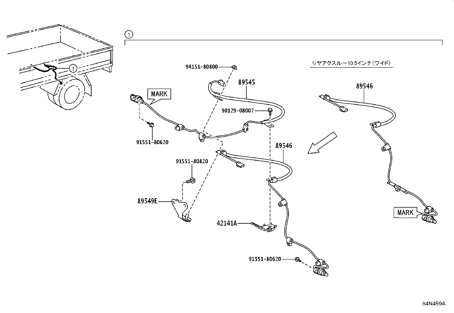 89545-25080 SENSOR, SPEED, REAR RH product image