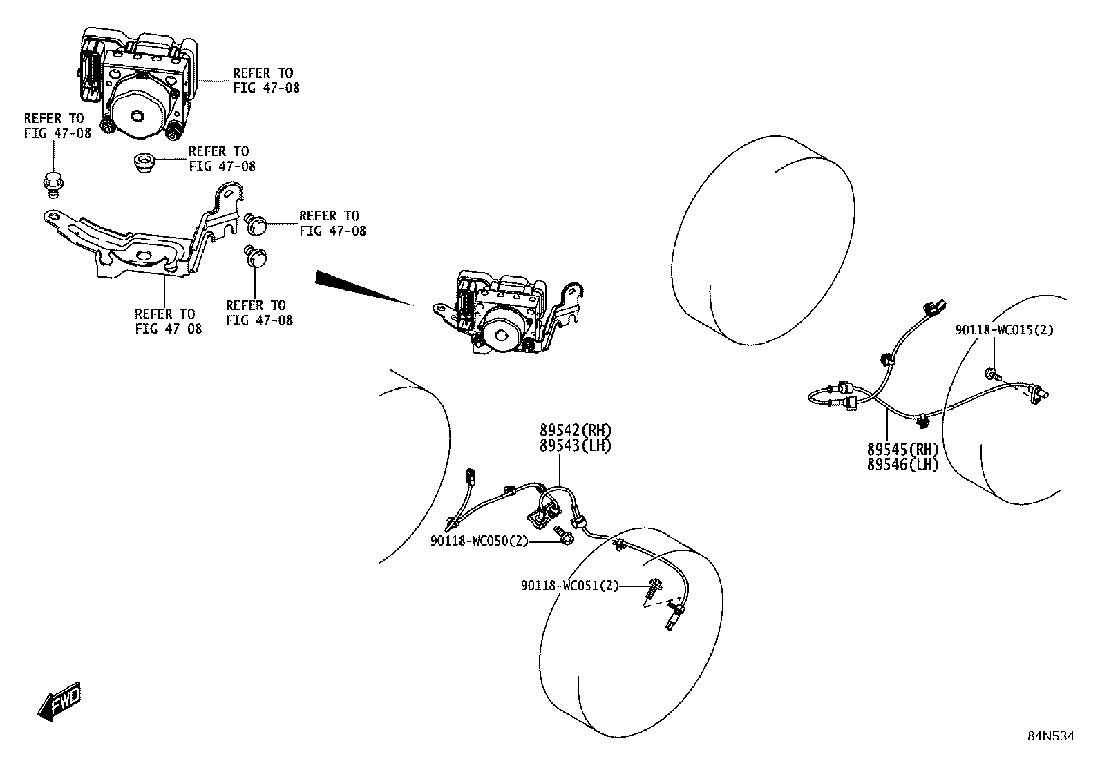 89545-WC003 SENSOR, SPEED, REAR RH product image