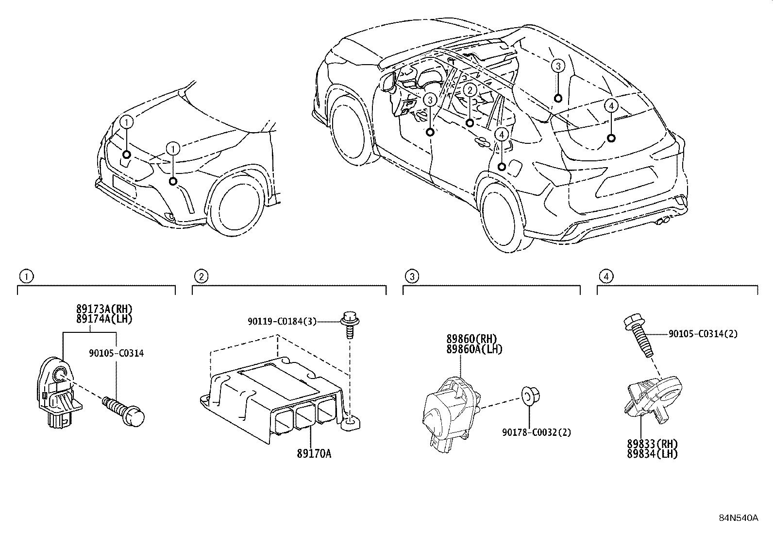 89170-0E500 COMPUTER ASSY, AIR BAG product image