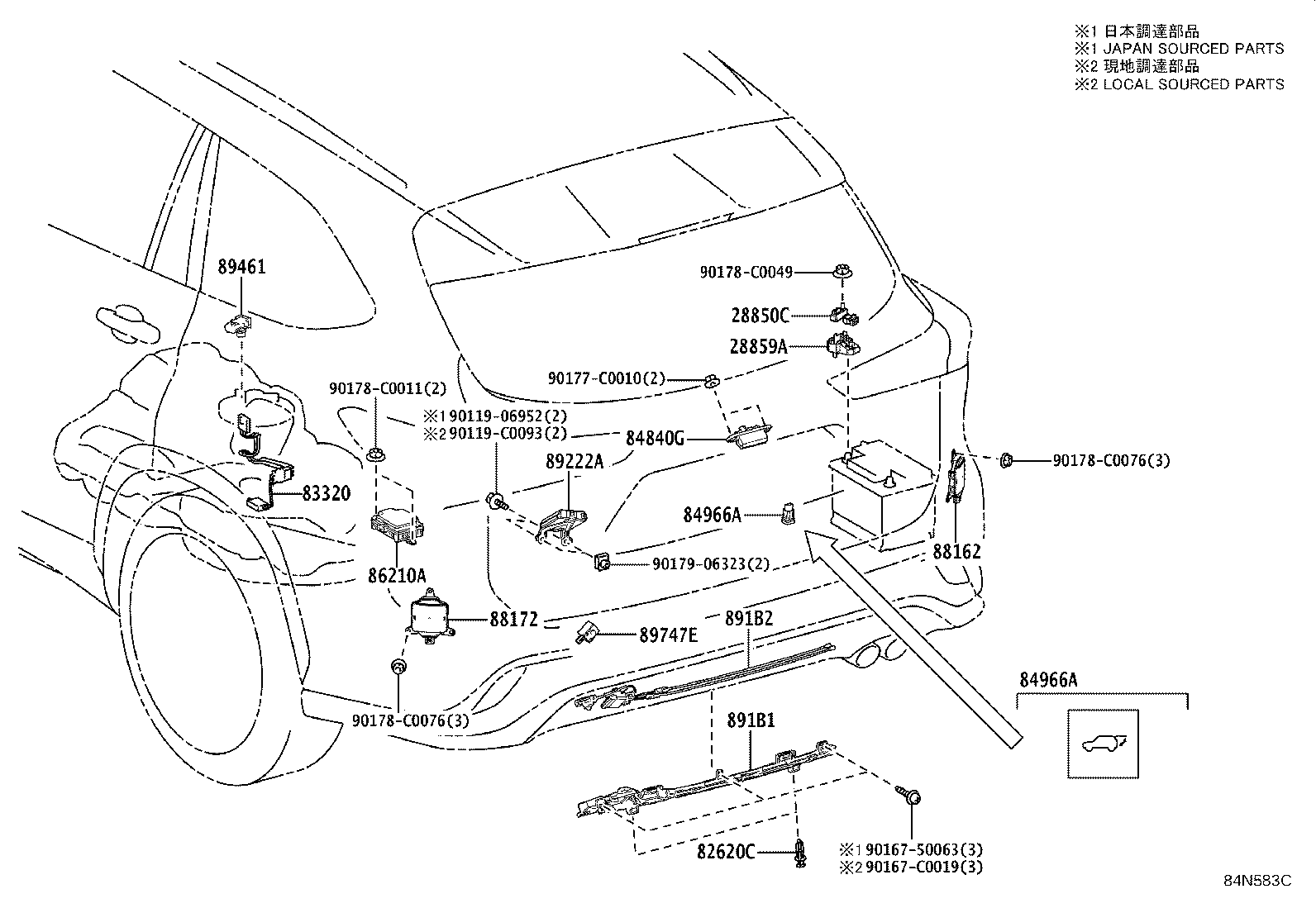 28859-F0340 HOLDER, BATTERY CURRENT SENSOR product image