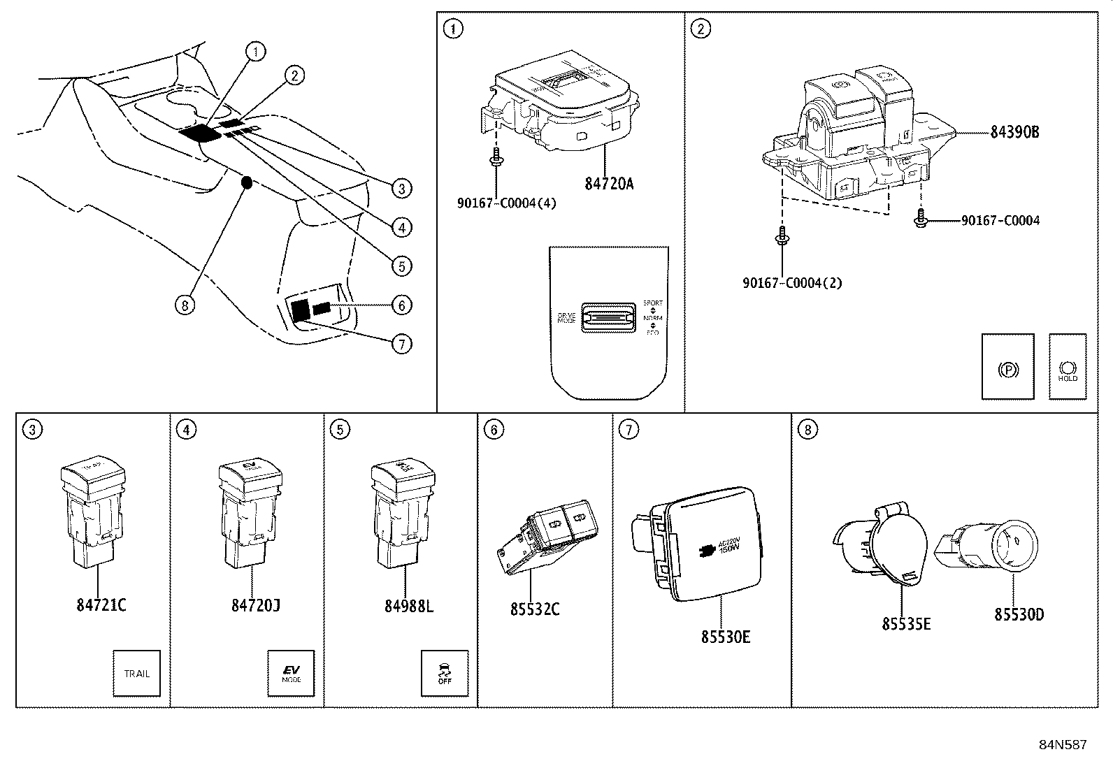 28859-F0340 HOLDER, BATTERY CURRENT SENSOR product image