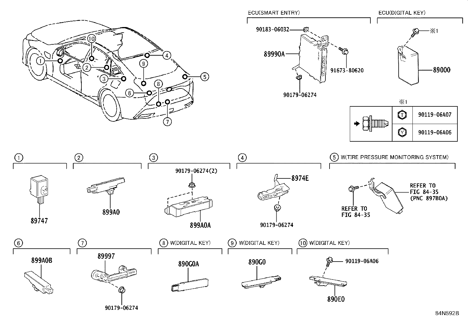 Toyota 899H0-62010 COMPUTER ASSY, SMART KEY