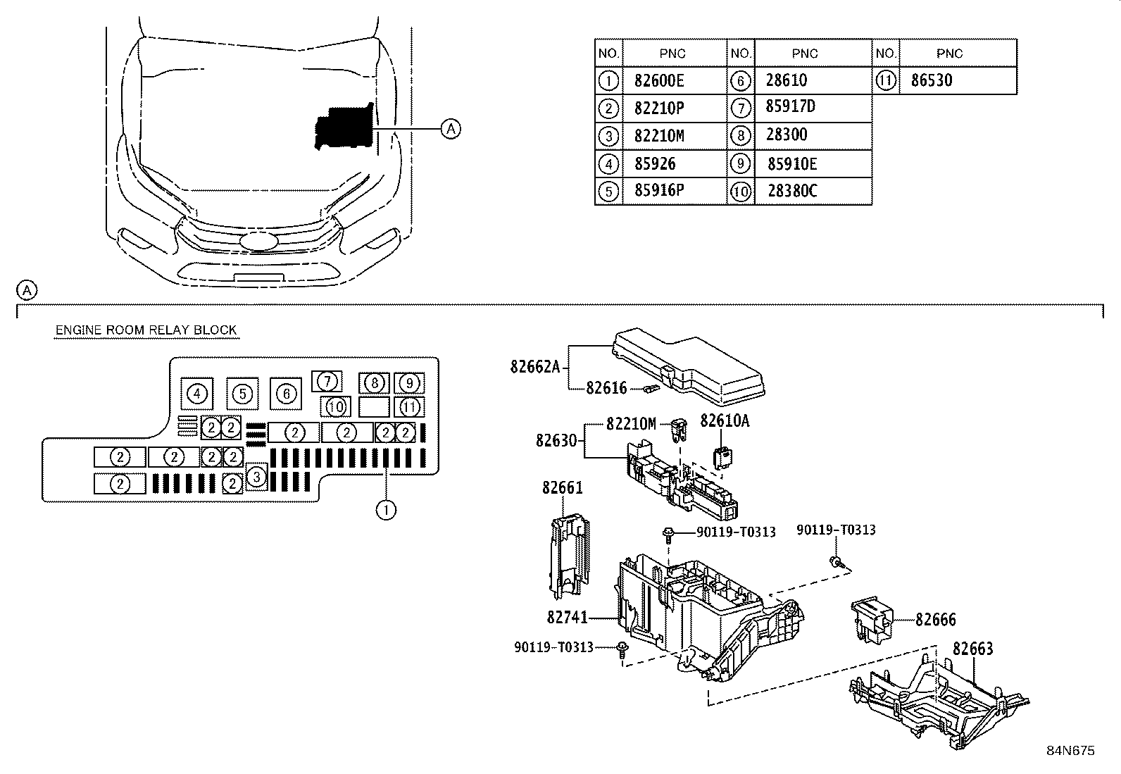 82662-0KA10 COVER, RELAY BLOCK, UPPER, NO.1 product image