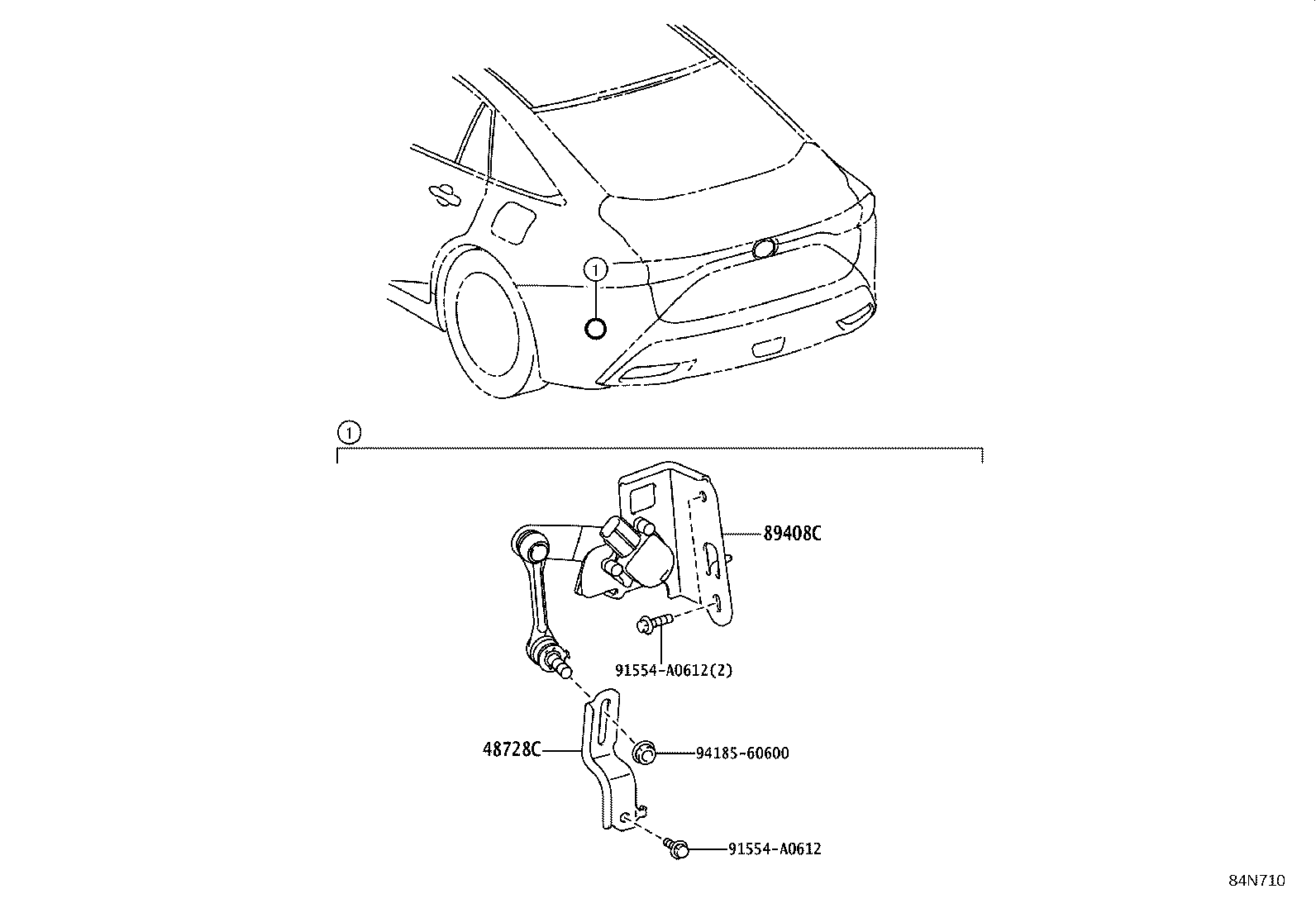 48728-11020 BRACKET, LOAD SENSING VALVE SENSOR, LH product image