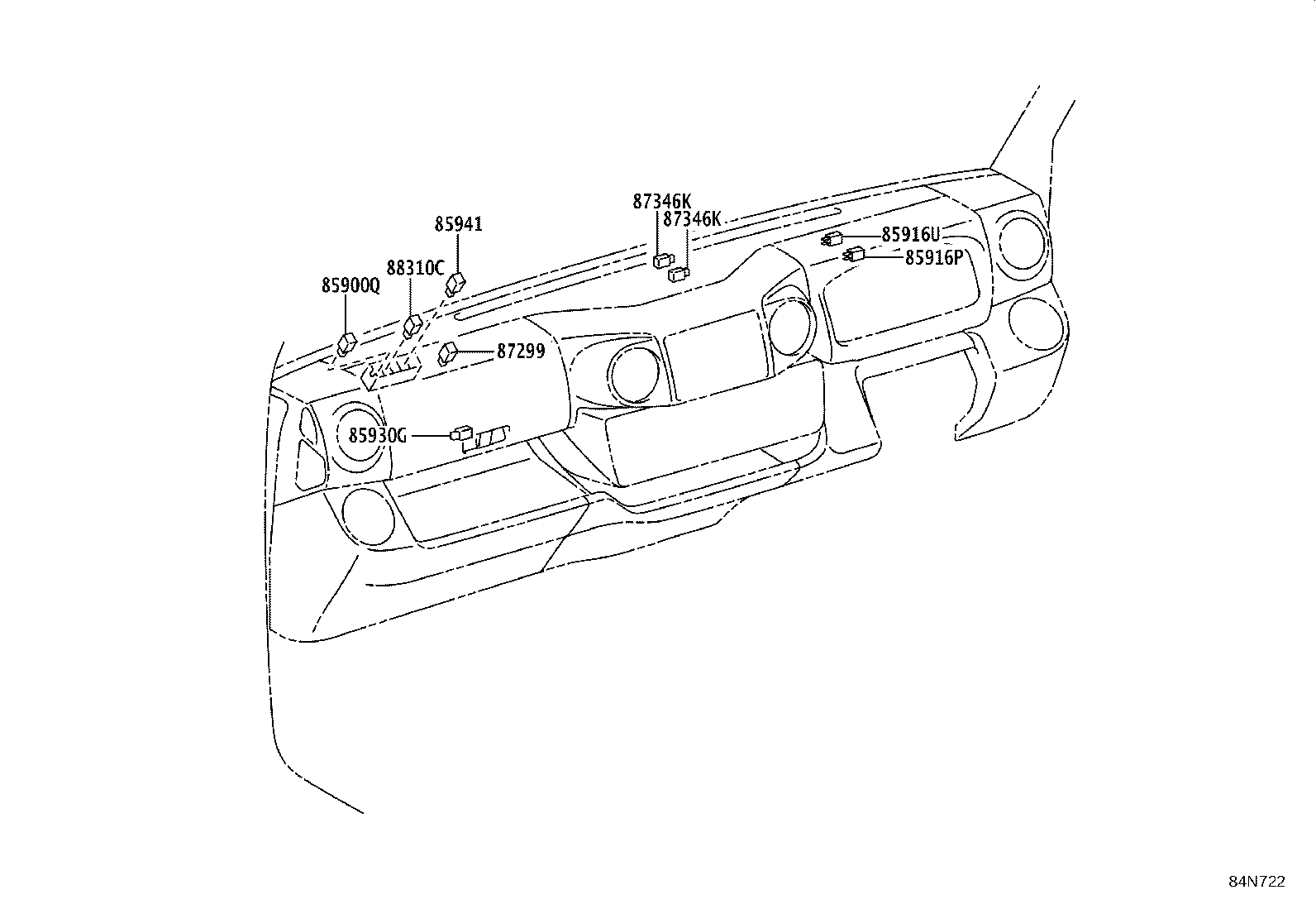 84140-25100 SWITCH ASSY, HEADLAMP DIMMER product image