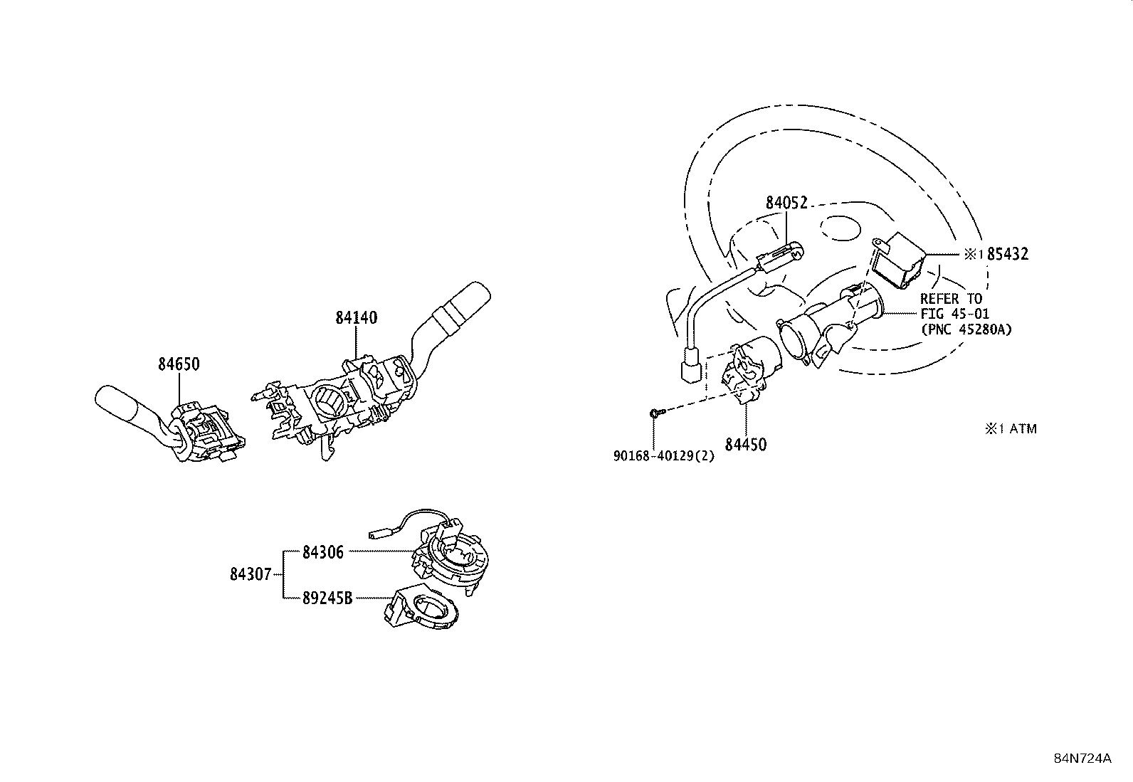 84140-25100 SWITCH ASSY, HEADLAMP DIMMER product image