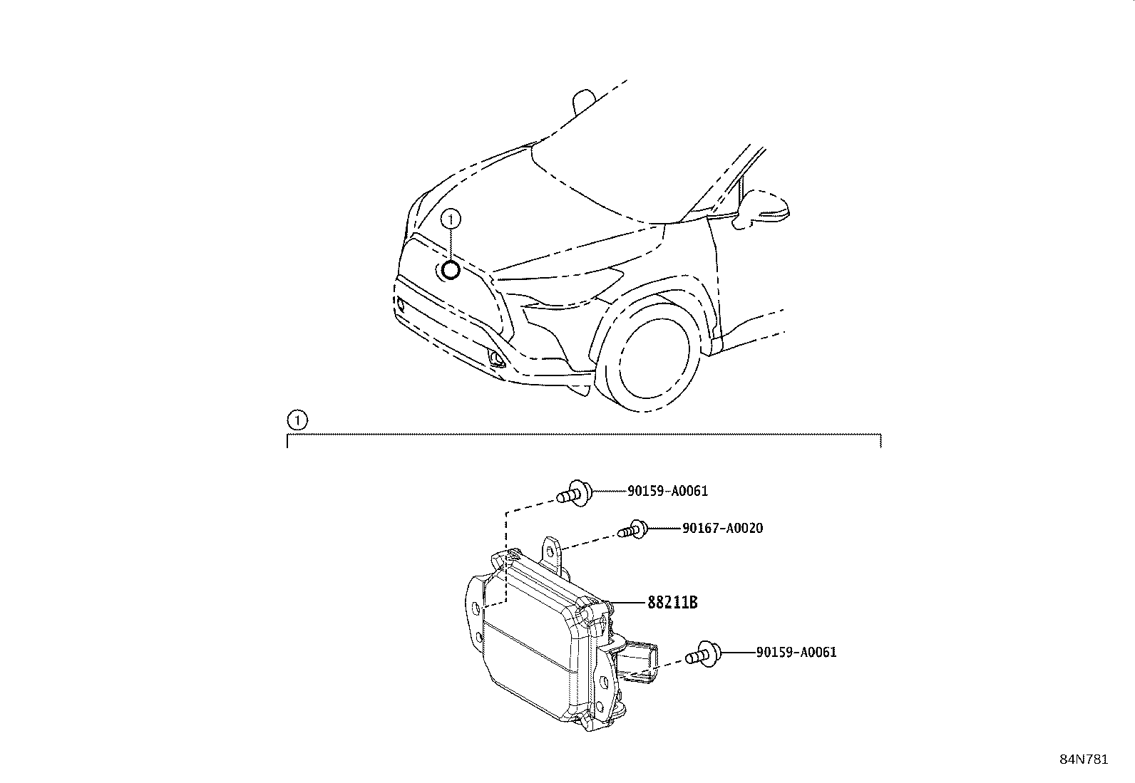 88210-02021 SENSOR ASSY, MILLIMETER WAVE RADAR product image
