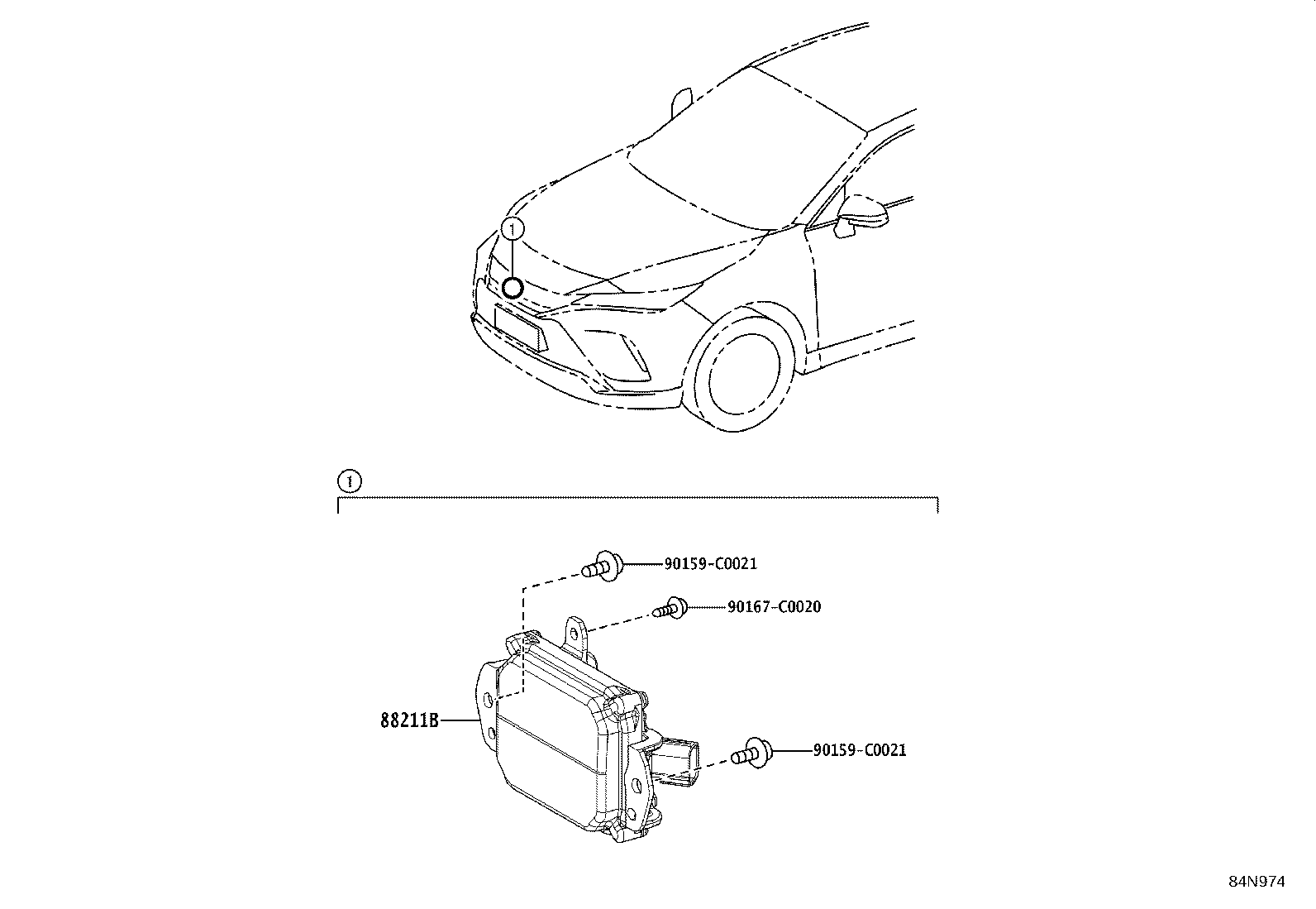 88210-0R080 SENSOR ASSY, MILLIMETER WAVE RADAR product image