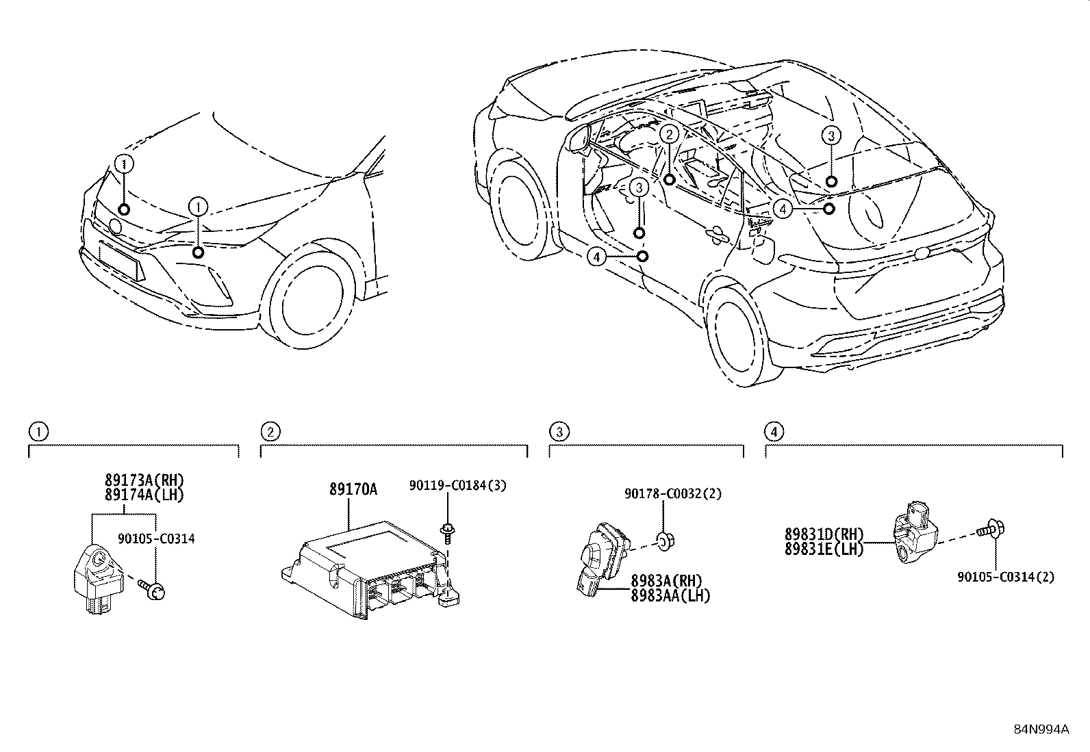 89170-0E330 COMPUTER ASSY, AIR BAG product image