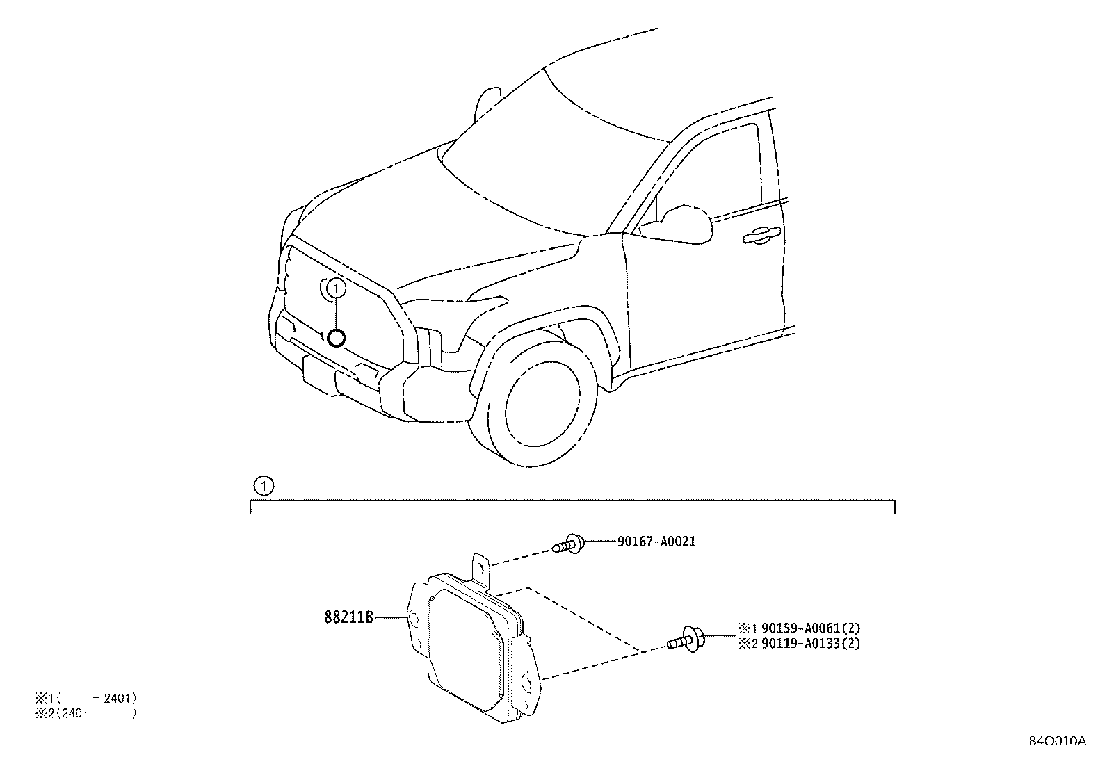 Toyota 88210-0C110 SENSOR ASSY, MILLIMETER WAVE RADAR