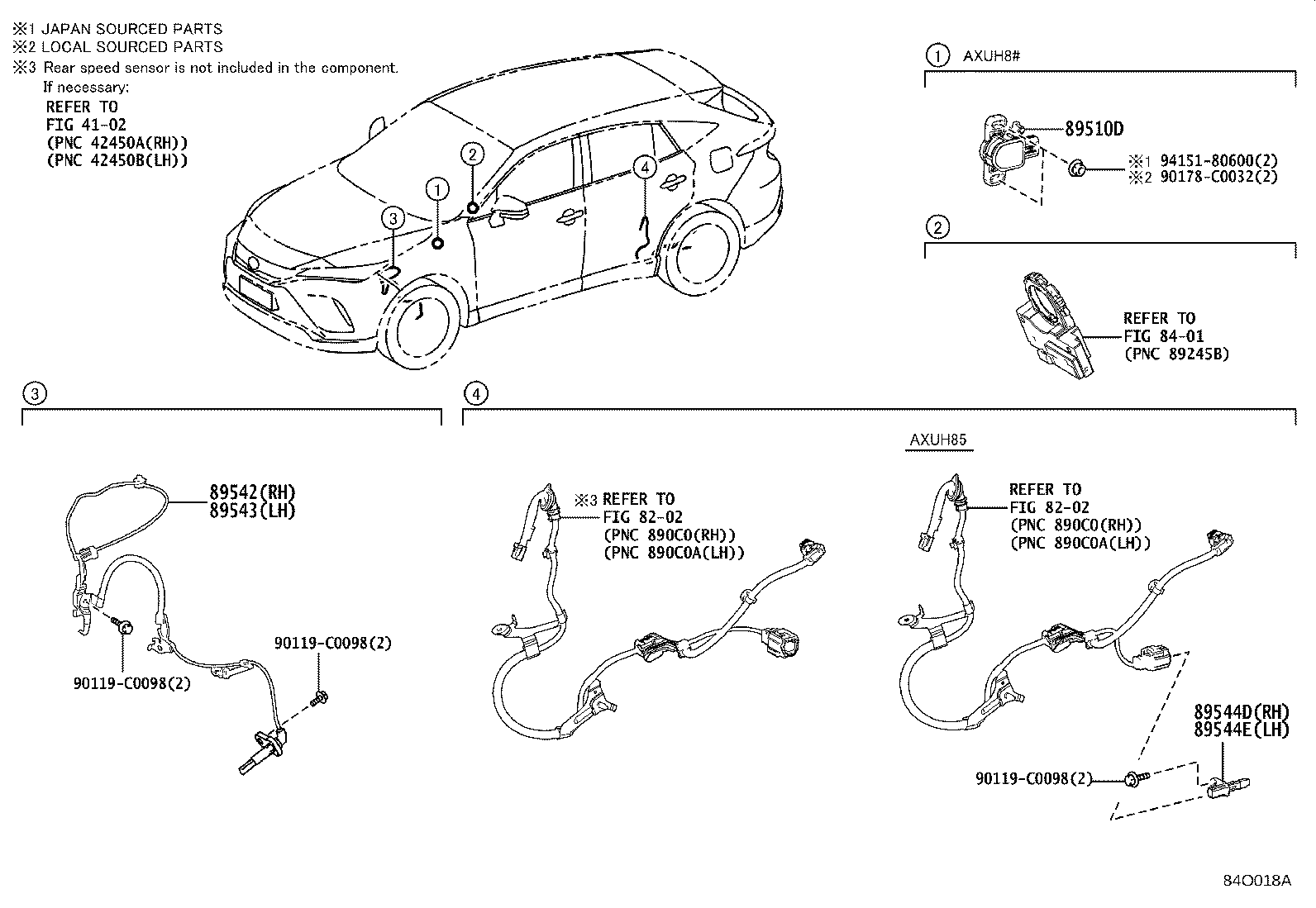 89543-0R050 SENSOR, SPEED, FRONT LH product image
