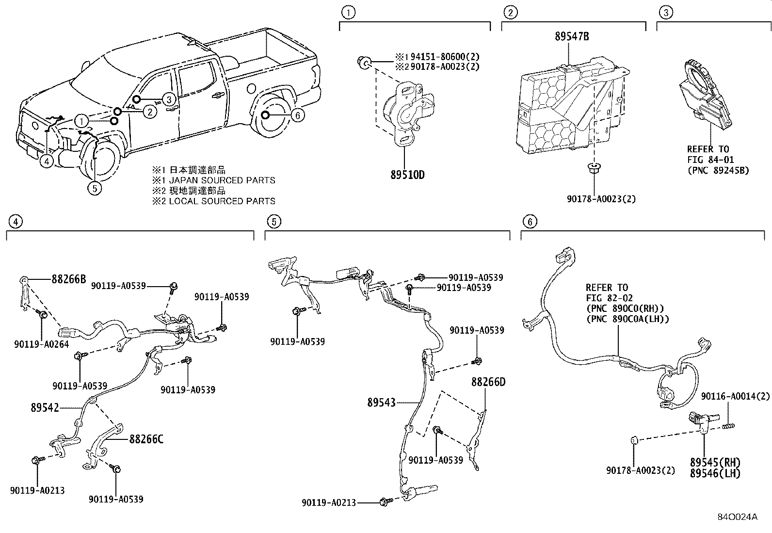 Toyota 89543-0C050 SENSOR, SPEED, FRONT LH