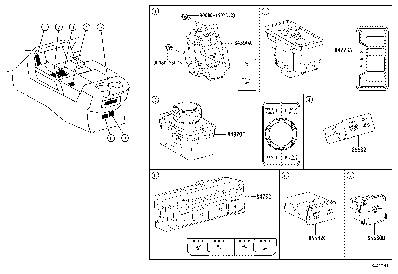 82662-0C040 COVER, RELAY BLOCK, UPPER, NO.3 product image