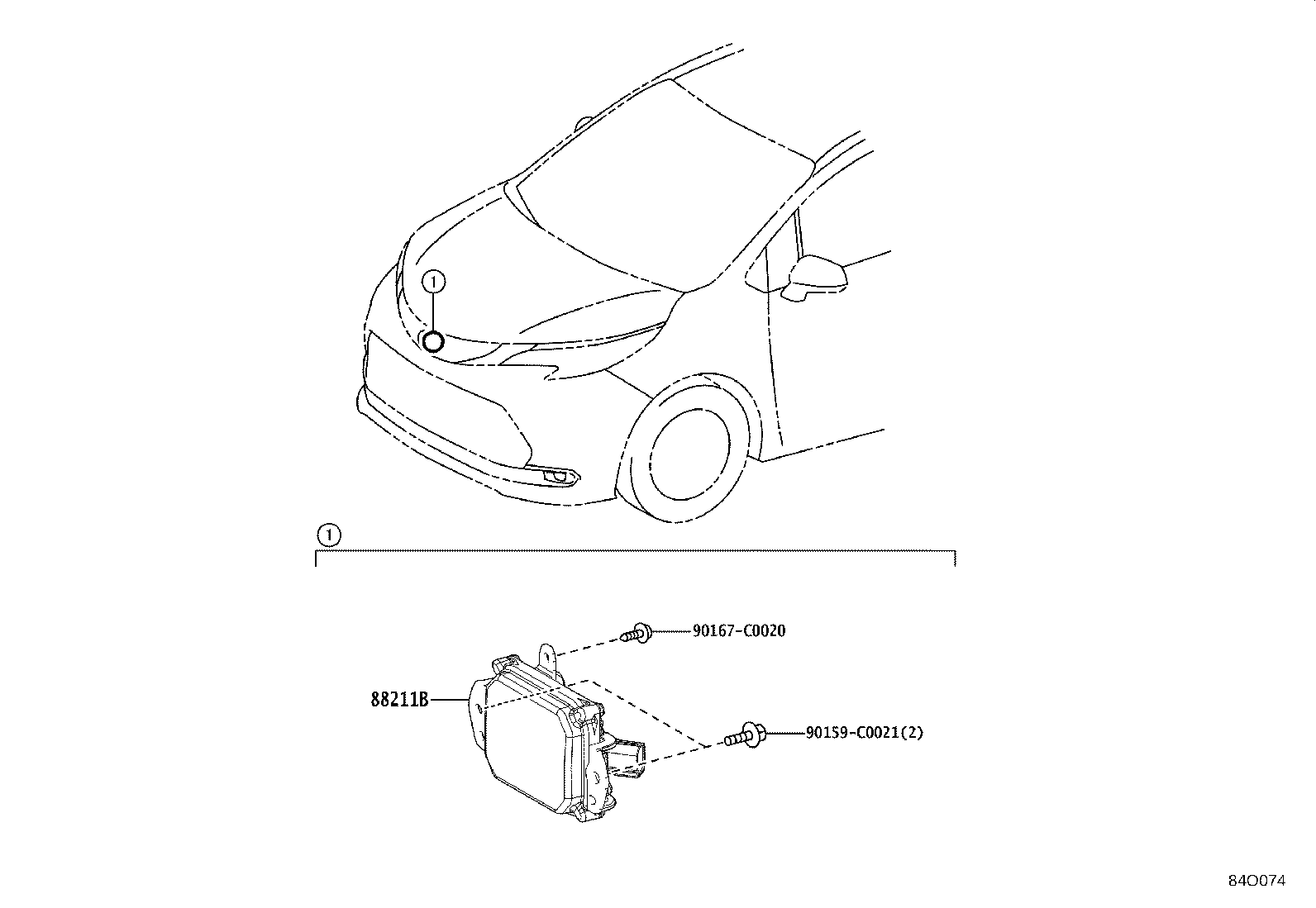 88210-08020 SENSOR ASSY, MILLIMETER WAVE RADAR product image