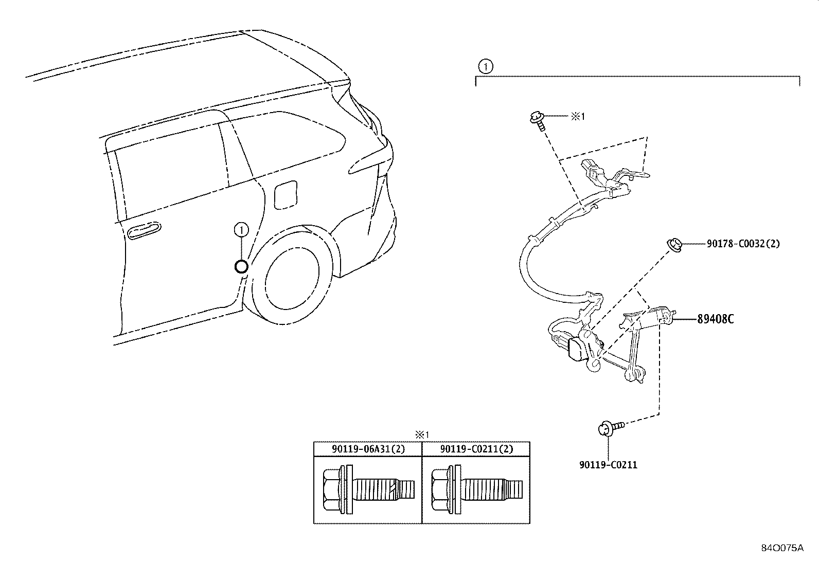 89408-08020 SENSOR SUB-ASSY, HEIGHT CONTROL, REAR LH product image