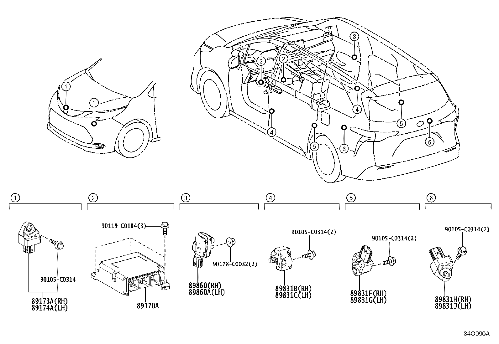 89170-08250 COMPUTER ASSY, AIR BAG product image