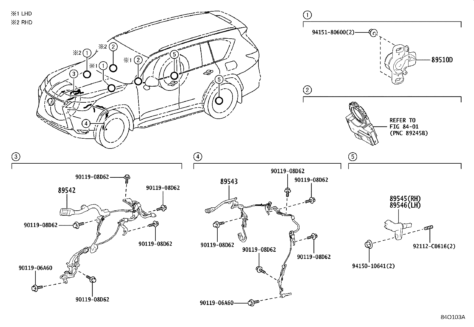 Toyota 89543-60070 SENSOR, SPEED, FRONT LH