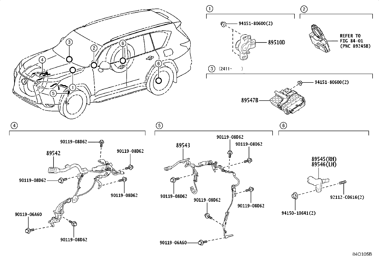 Toyota 89543-60040 SENSOR, SPEED, FRONT LH