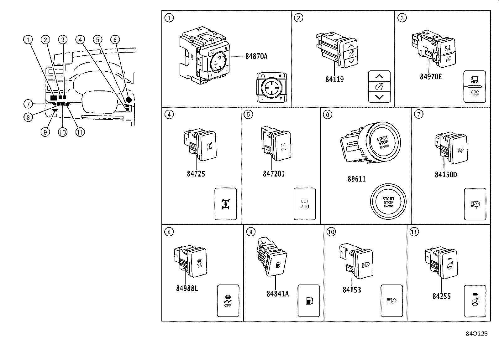 55936-60070 SWITCH, CENTER CLUSTER MODULE product image