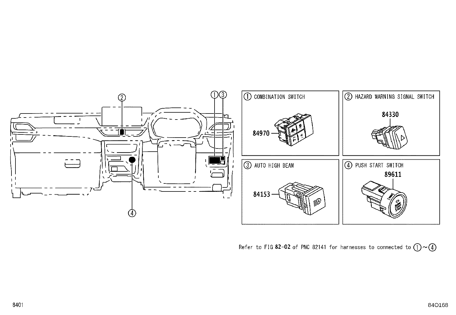 84140-BZ451 SWITCH ASSY, HEADLAMP DIMMER product image