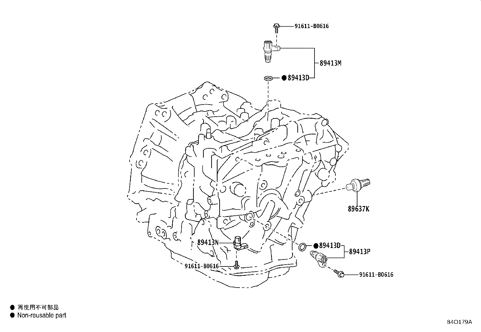 89413-52080 SENSOR, TRANSMISSION REVOLUTION, (NOUT) product image