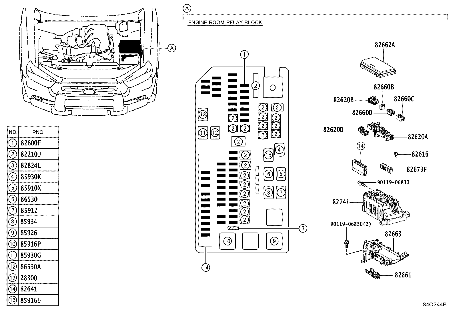 84332-35100 SWITCH ASSY, HAZARD WARNING SIGNAL product image