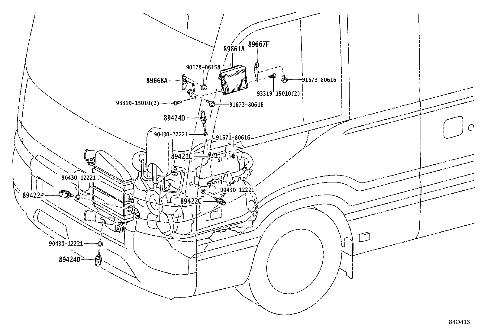 89661-36780 COMPUTER, ENGINE CONTROL product image
