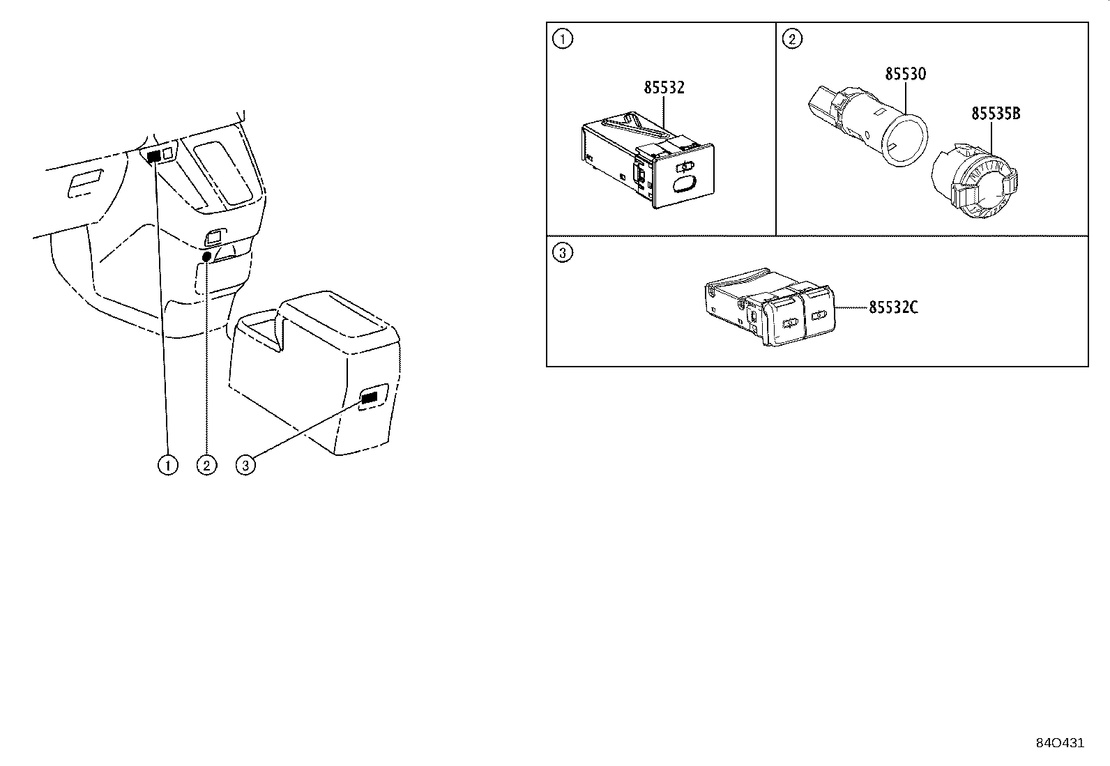 84152-28060 SWITCH, HEADLAMP LEVELING product image