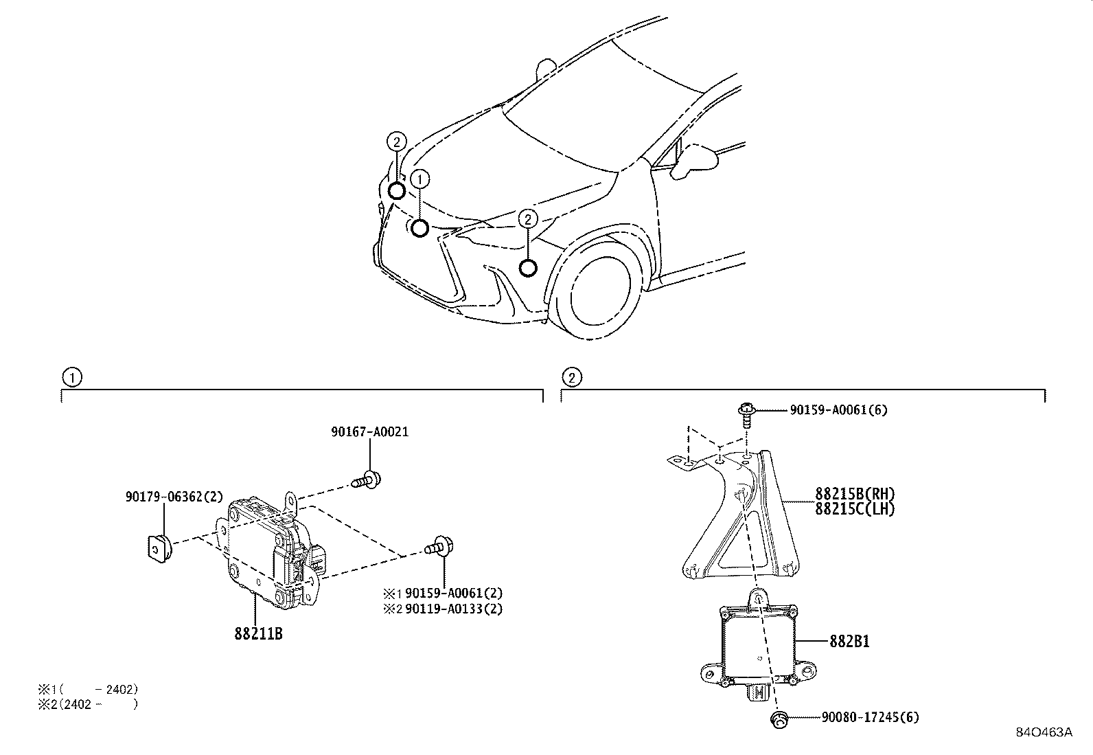 Toyota 88210-F6010 SENSOR ASSY, MILLIMETER WAVE RADAR