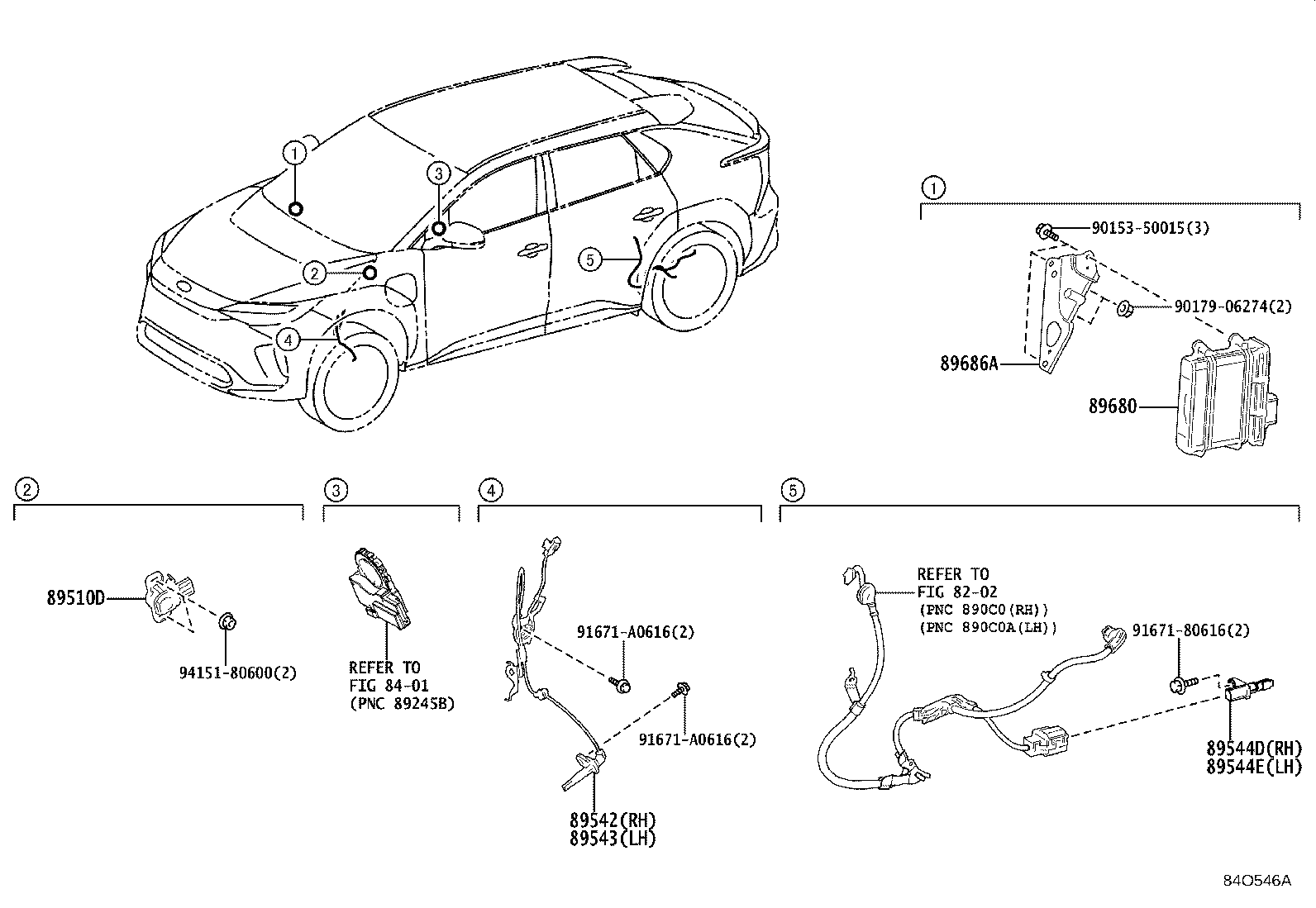 Toyota 89543-42090 SENSOR, SPEED, FRONT LH