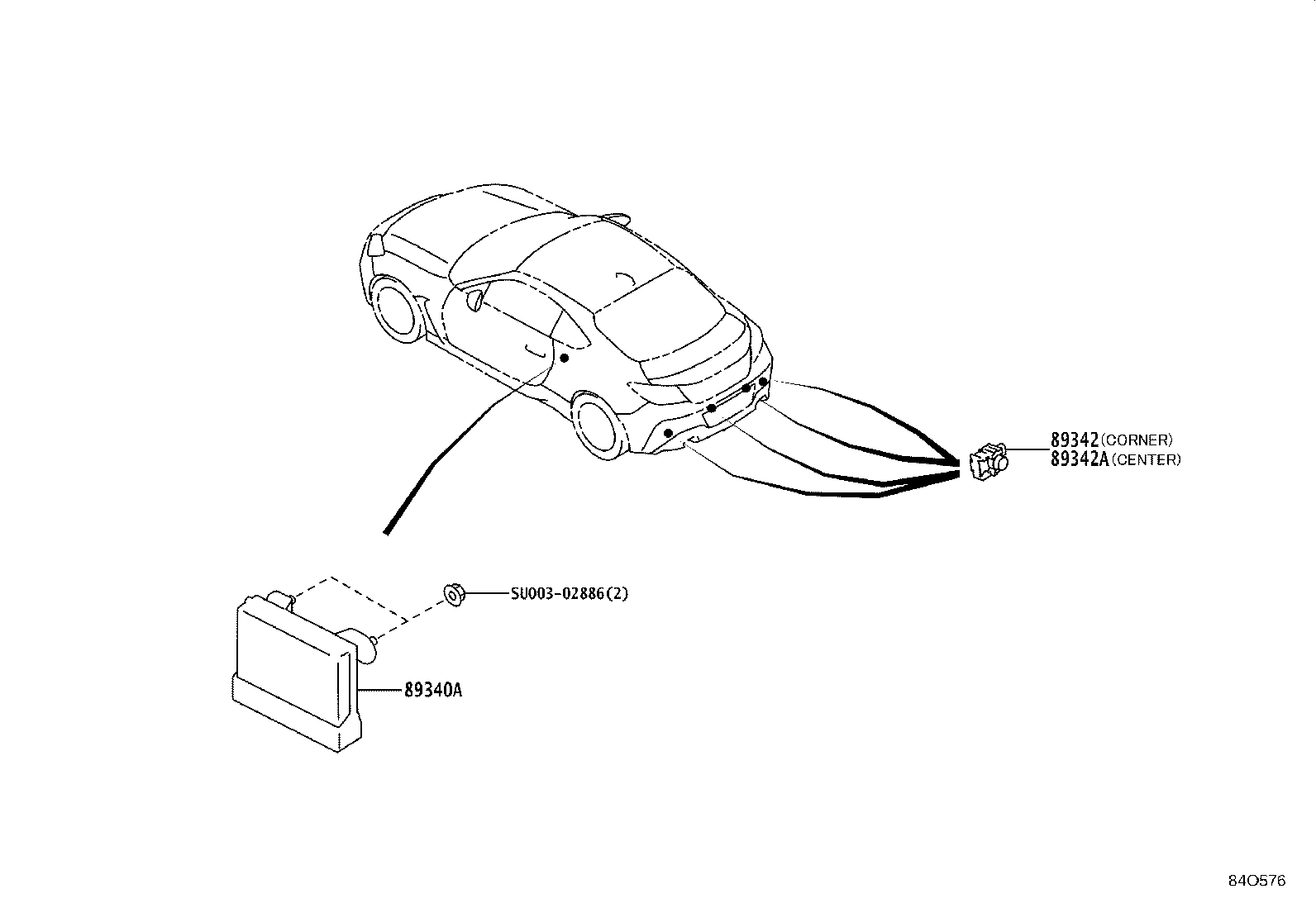 SU003-08522 SENSOR, ULTRASONIC, REAR CORNER product image