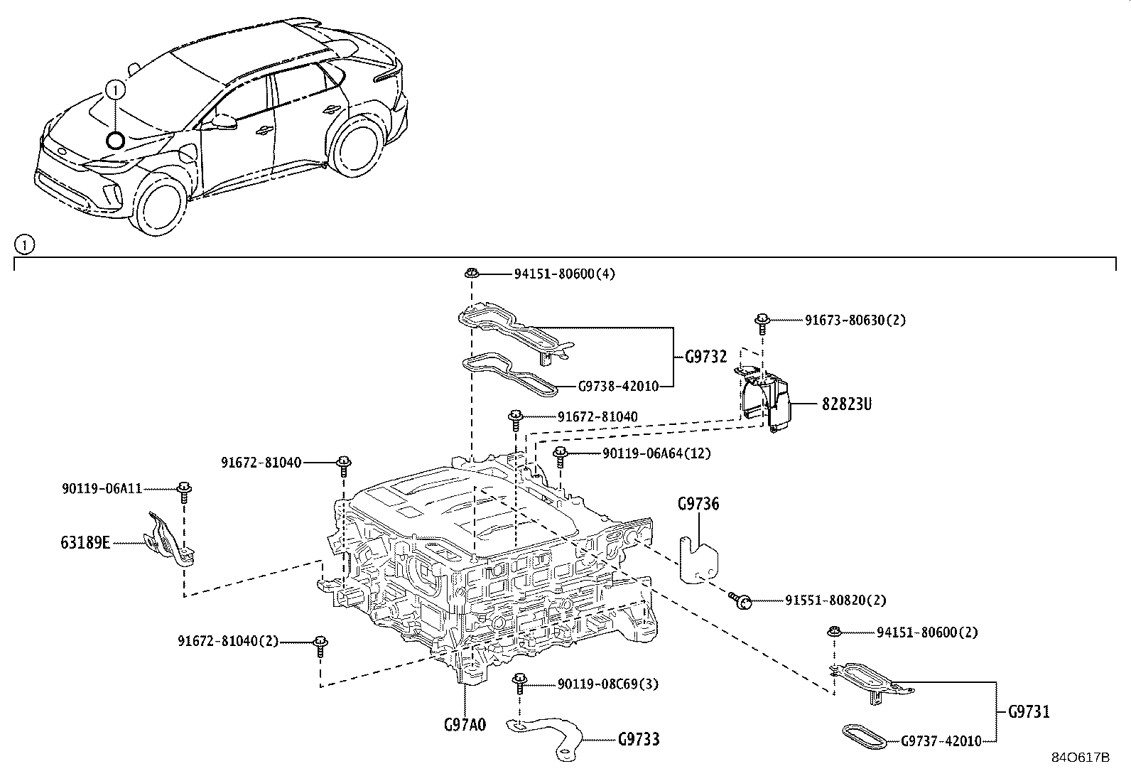 Toyota 63189-42020 BRACKET, WIRING HARNESS CONNECTOR